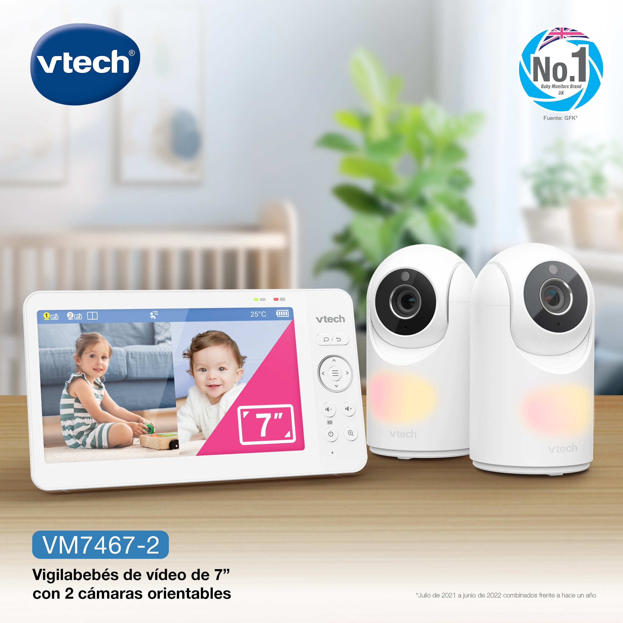 Intercomunicador Vtech com Ecrã de 7" HQ e Duas Câmaras Branco-4