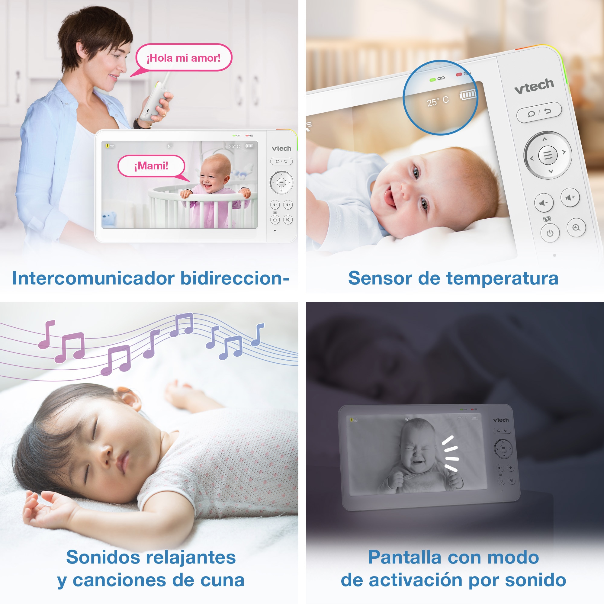 Intercomunicador Vtech com Ecrã de 7" HQ e Duas Câmaras Branco-10