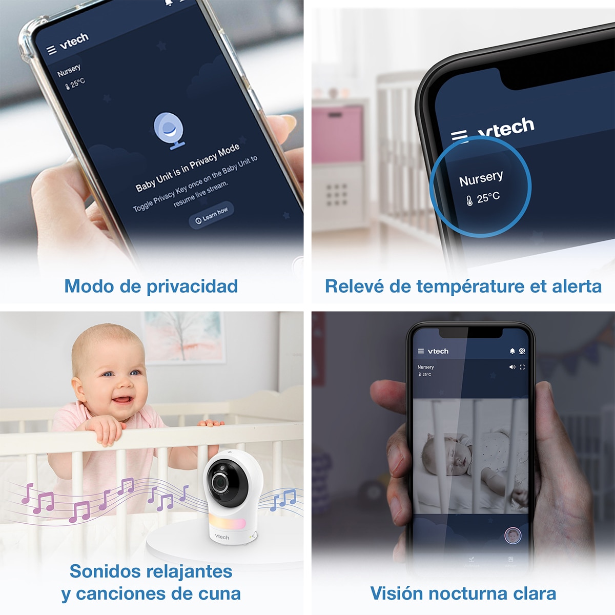 Vigilabebés solo cámara Vtech sin unidad de padres - Blanco Blanco-5