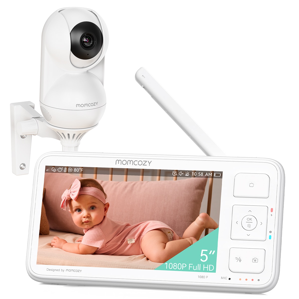 Imagen 2 de Vigilabebés video Momcozy BM03 5,5" - Blanco Blanco