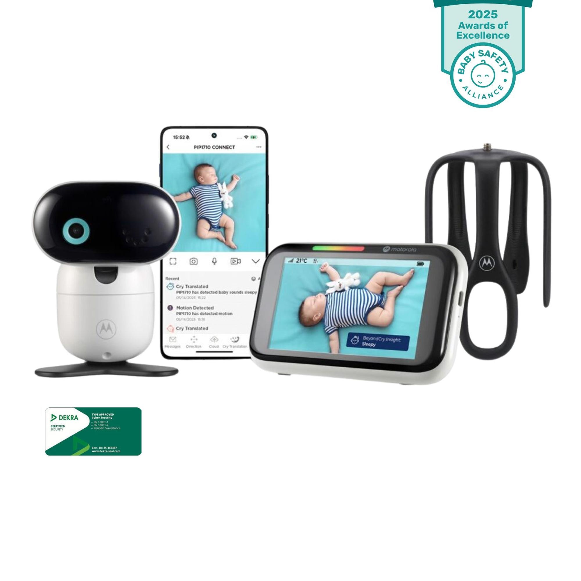 Monitor de Vídeo para Bebés 5" Conectado por Wi-Fi com Detetor de Choro Branco-2