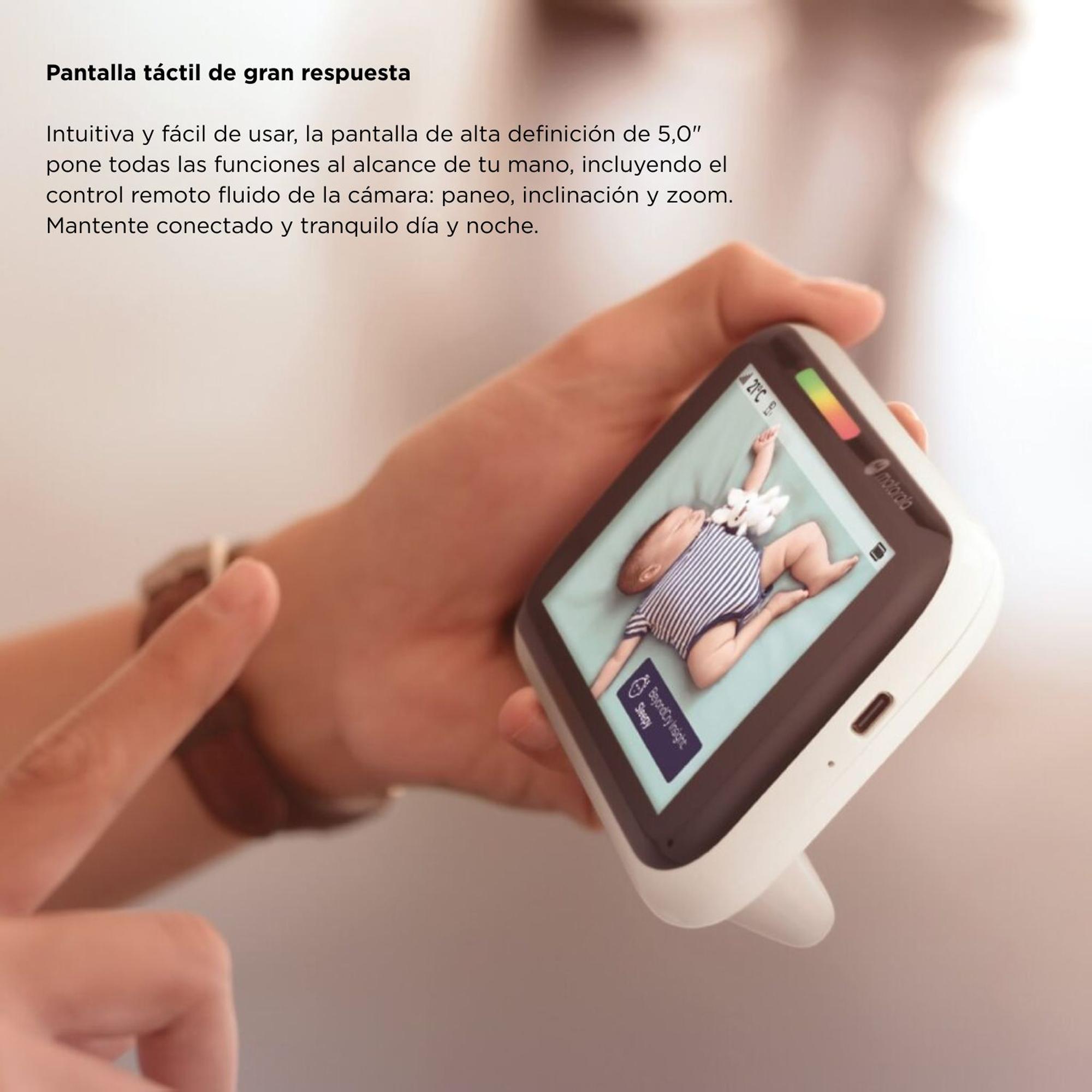 Monitor de Vídeo para Bebés 5" Conectado por Wi-Fi com Detetor de Choro Branco-5
