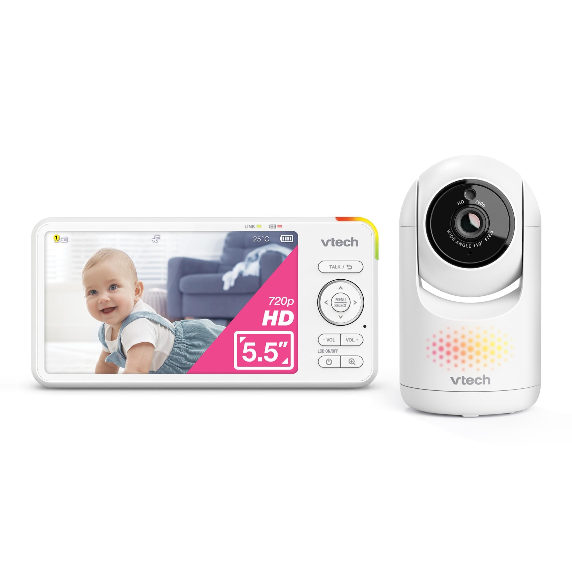 Intercomunicador de Bebés com Ecrã de 5,5" HD e Câmara Orientável Branco-4
