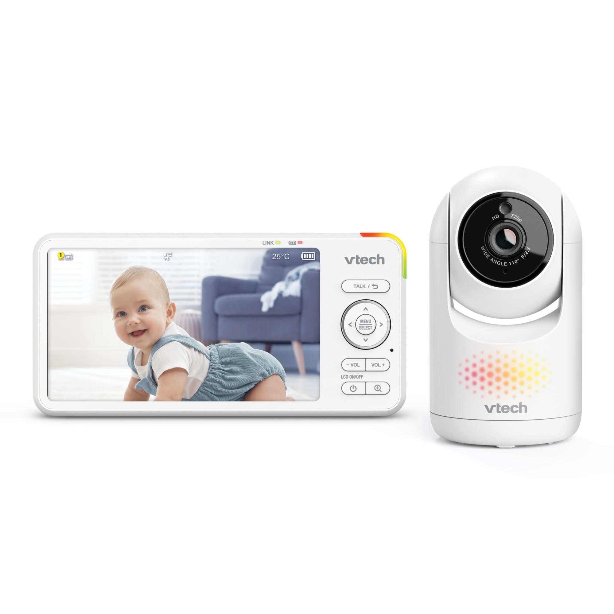 Intercomunicador de Bebés com Ecrã de 5,5" HD e Câmara Orientável Branco-5