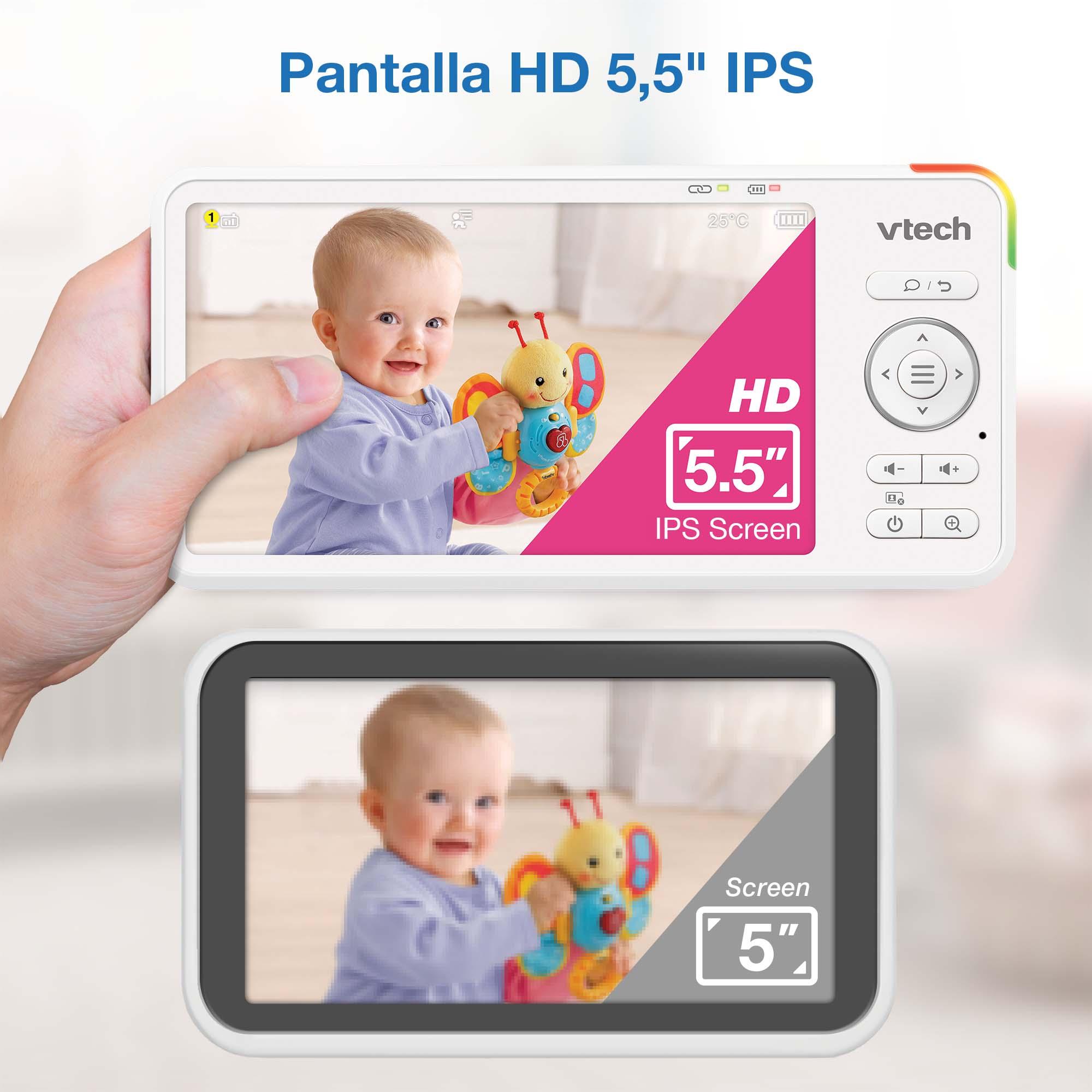 Intercomunicador de Bebés com Ecrã de 5,5" HD e Câmara Orientável Branco-7