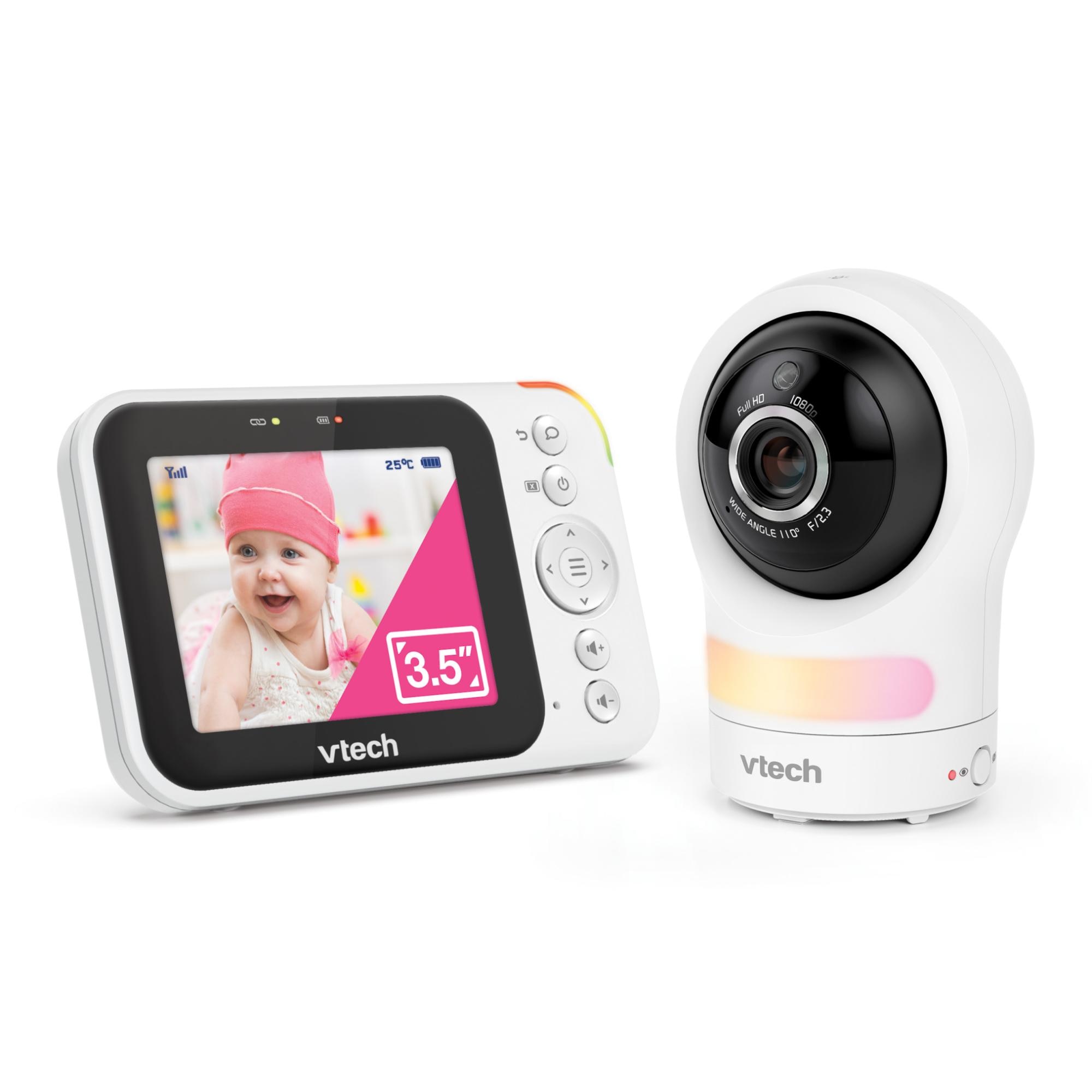 Monitor de Bebés de Vídeo com Ecrã de 3,5" HD WiFi e Câmara Orientável Branco-2