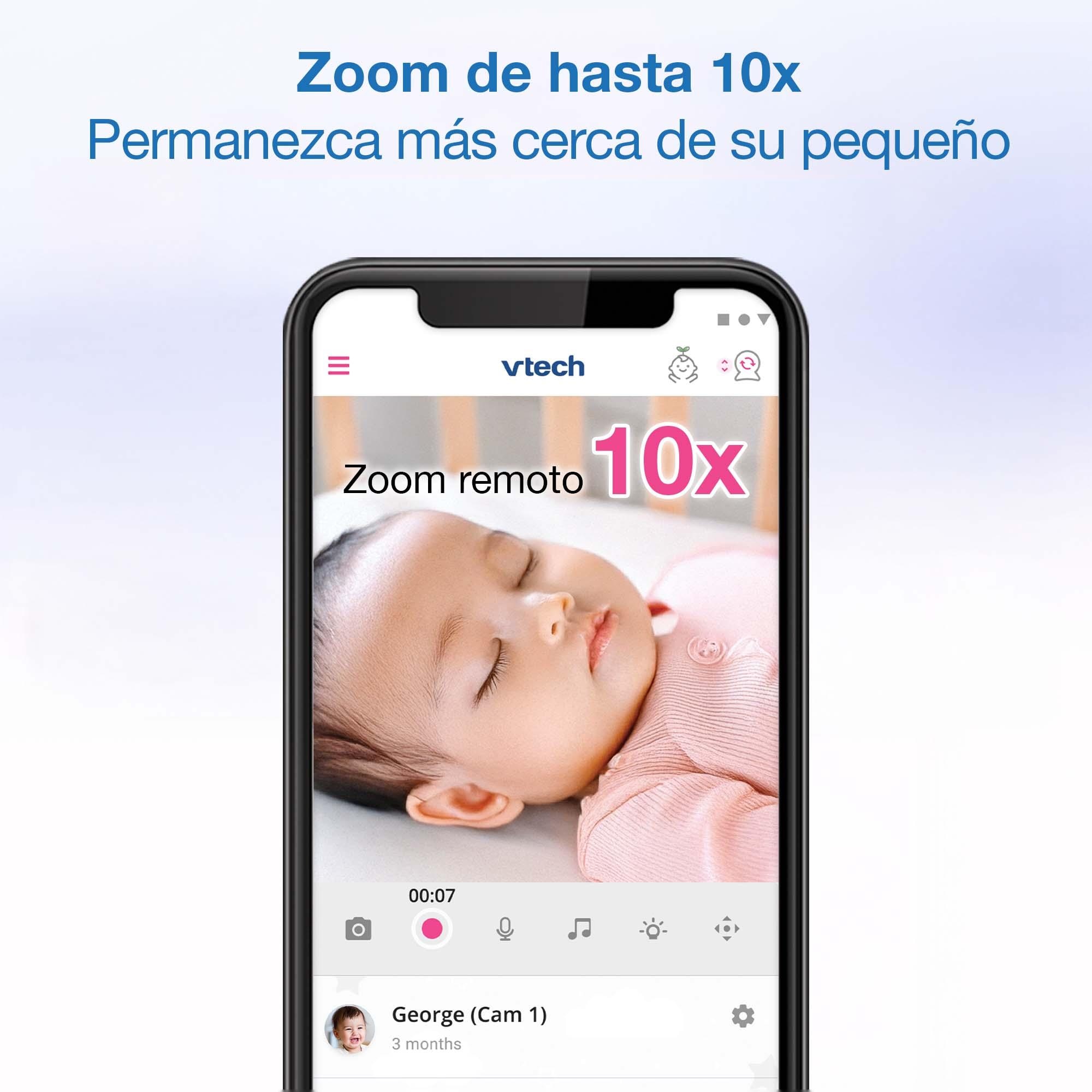 Monitor de Bebés de Vídeo com Ecrã de 3,5" HD WiFi e Câmara Orientável Branco-6