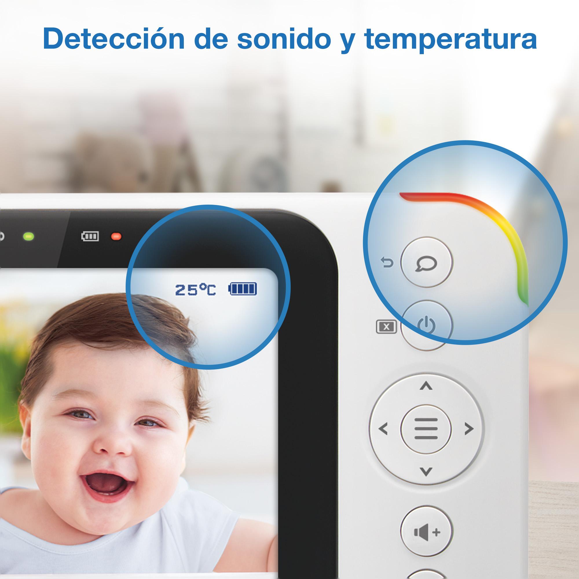 Monitor de Bebés de Vídeo com Ecrã de 3,5" HD WiFi e Câmara Orientável Branco-12