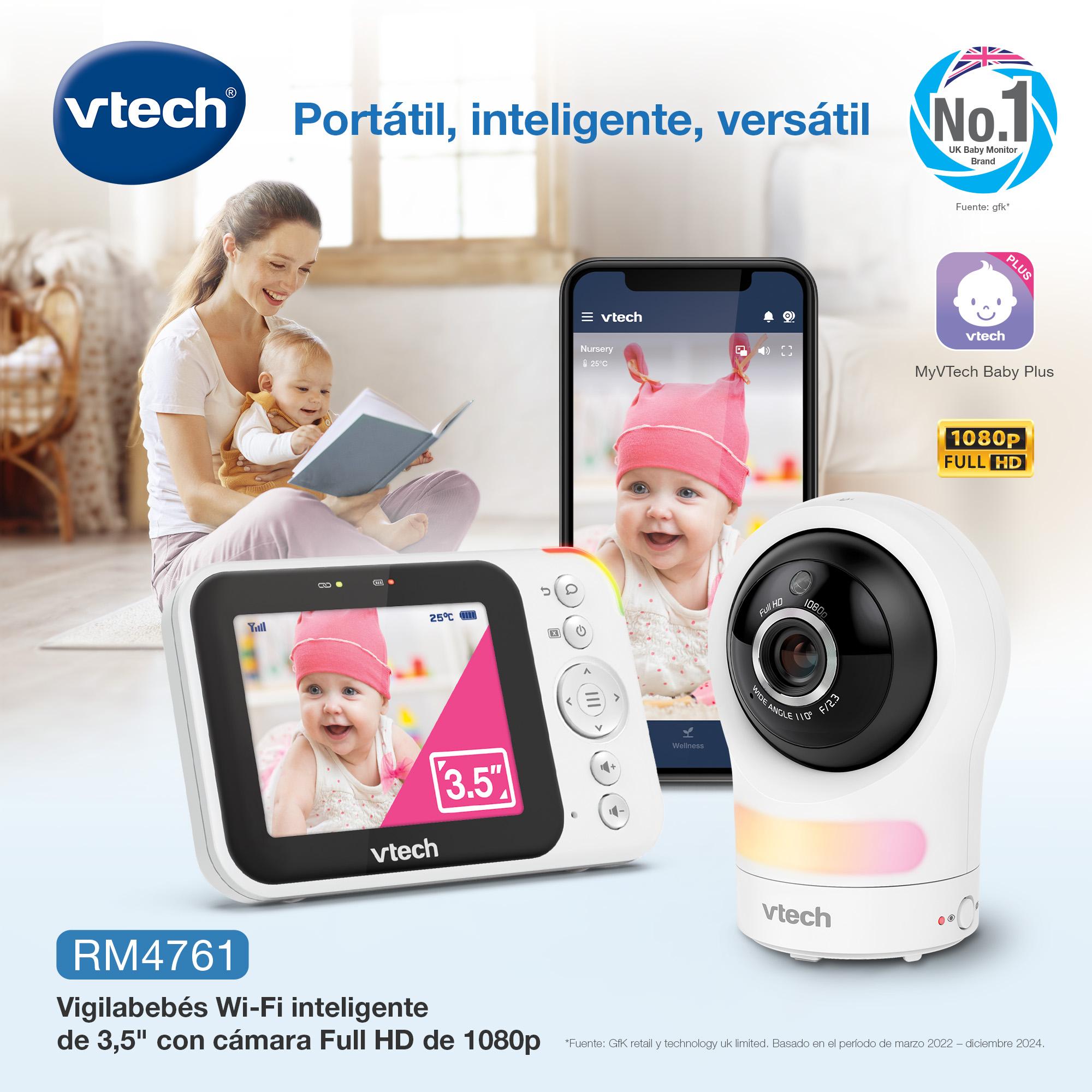 Monitor de Bebés de Vídeo com Ecrã de 3,5" HD WiFi e Câmara Orientável Branco-13