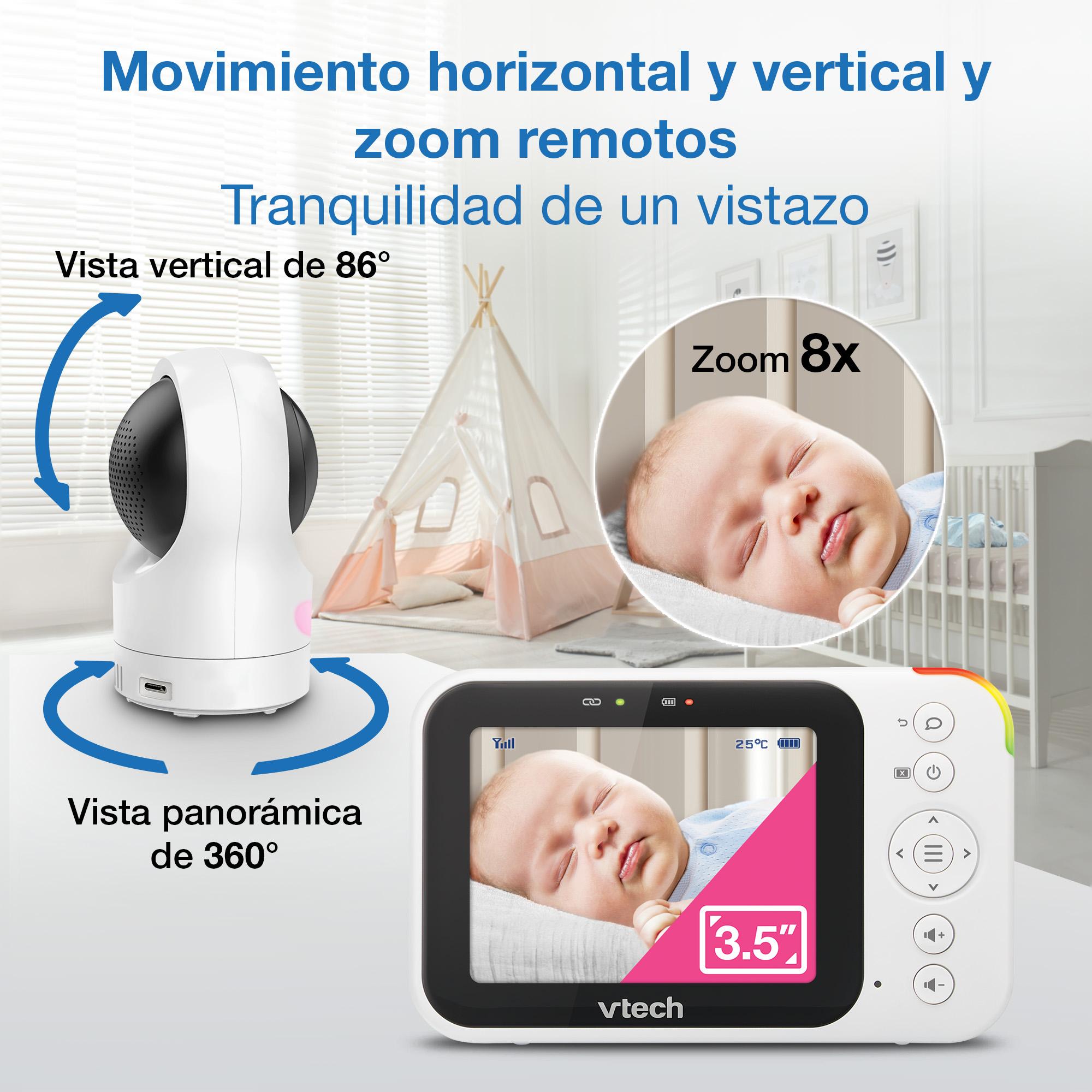 Monitor de Bebés de Vídeo com Ecrã de 3,5" HD WiFi e Câmara Orientável Branco-16