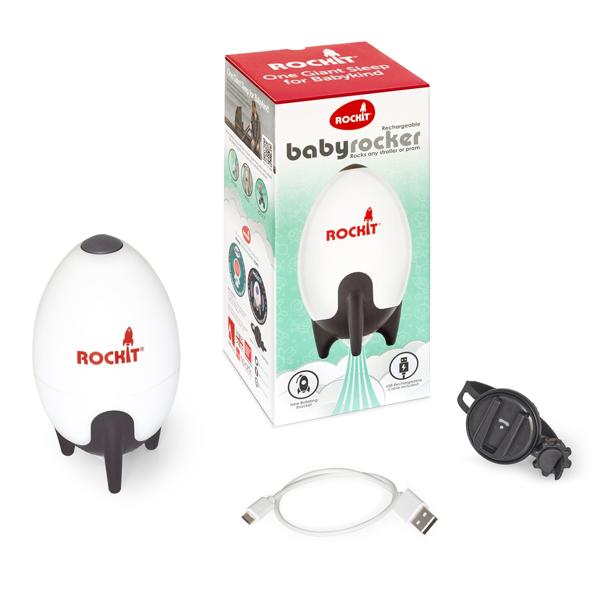 Sistema de Baloiço para Carrinhos com Bateria Recarregável Branco-2