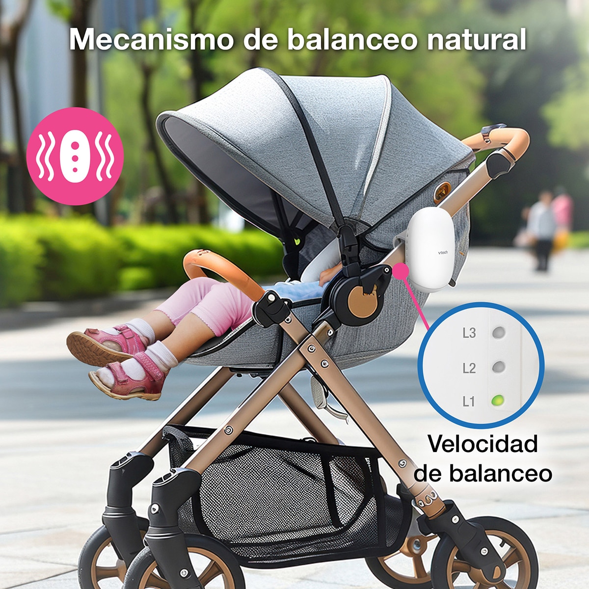 Sistema de Oscilação para Carrinhos com Bateria, Luz e Som Branco-20