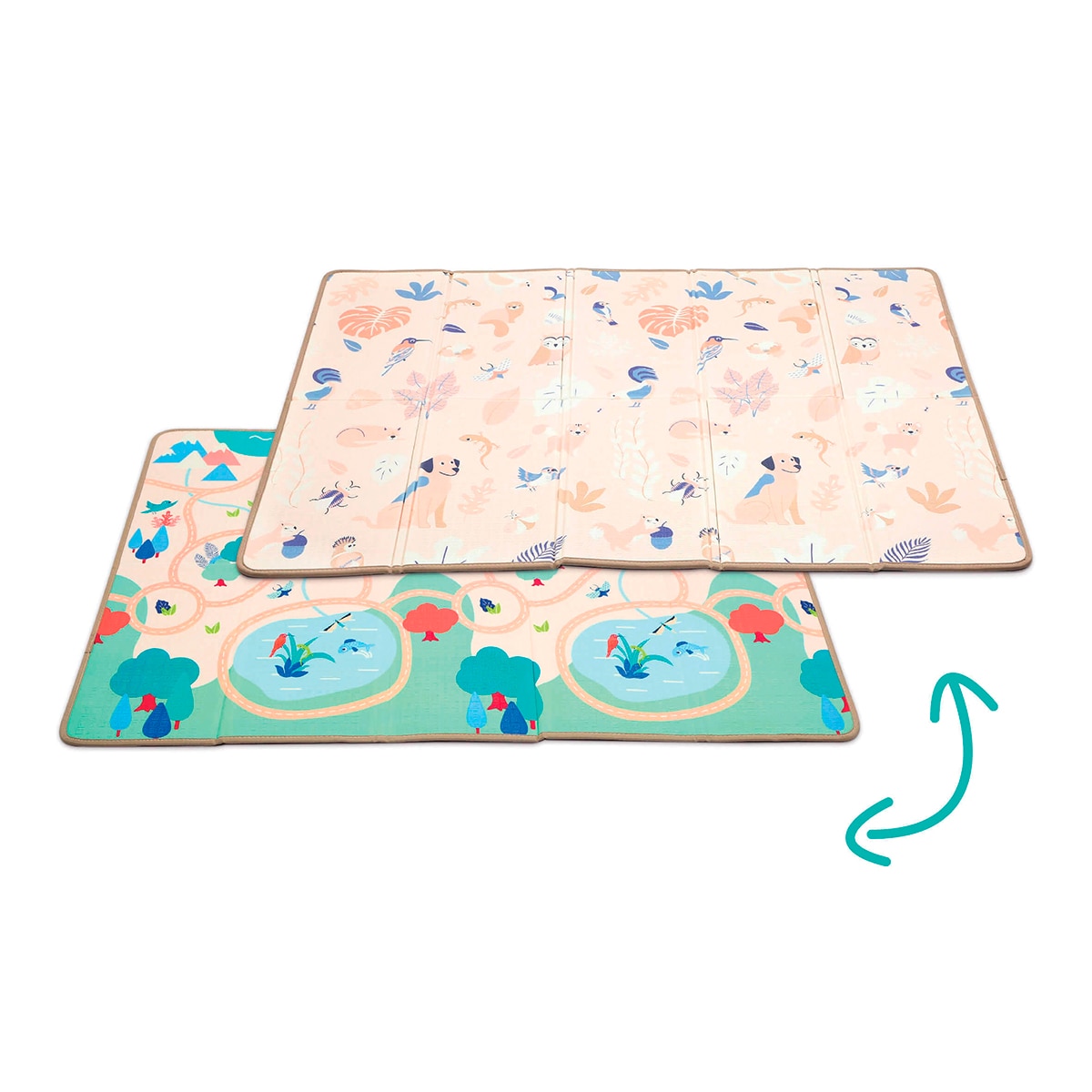 Ludi - Alfombra de juegos Ludi de foam plegable y reversible.