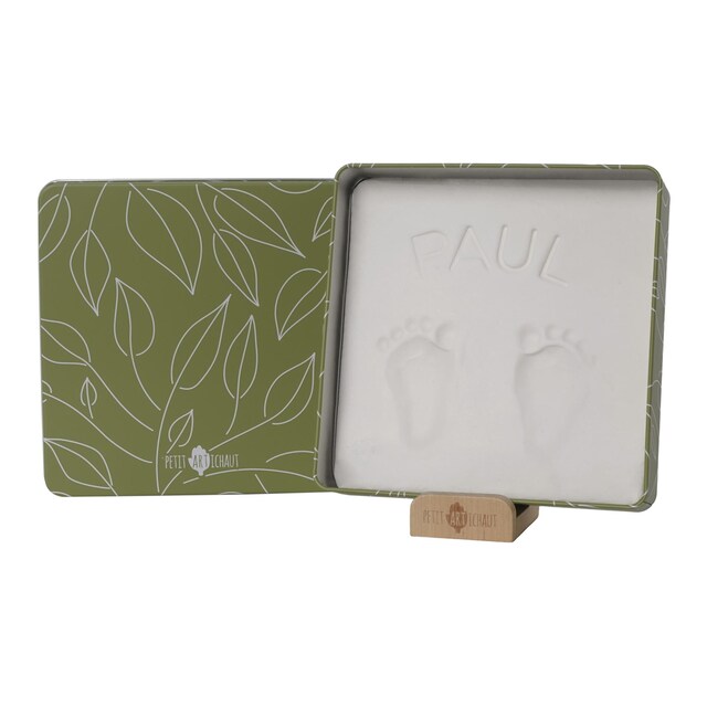 Imagen 0 de Caja huellas de bebé Petit Artichaut caja cuadrada decorada