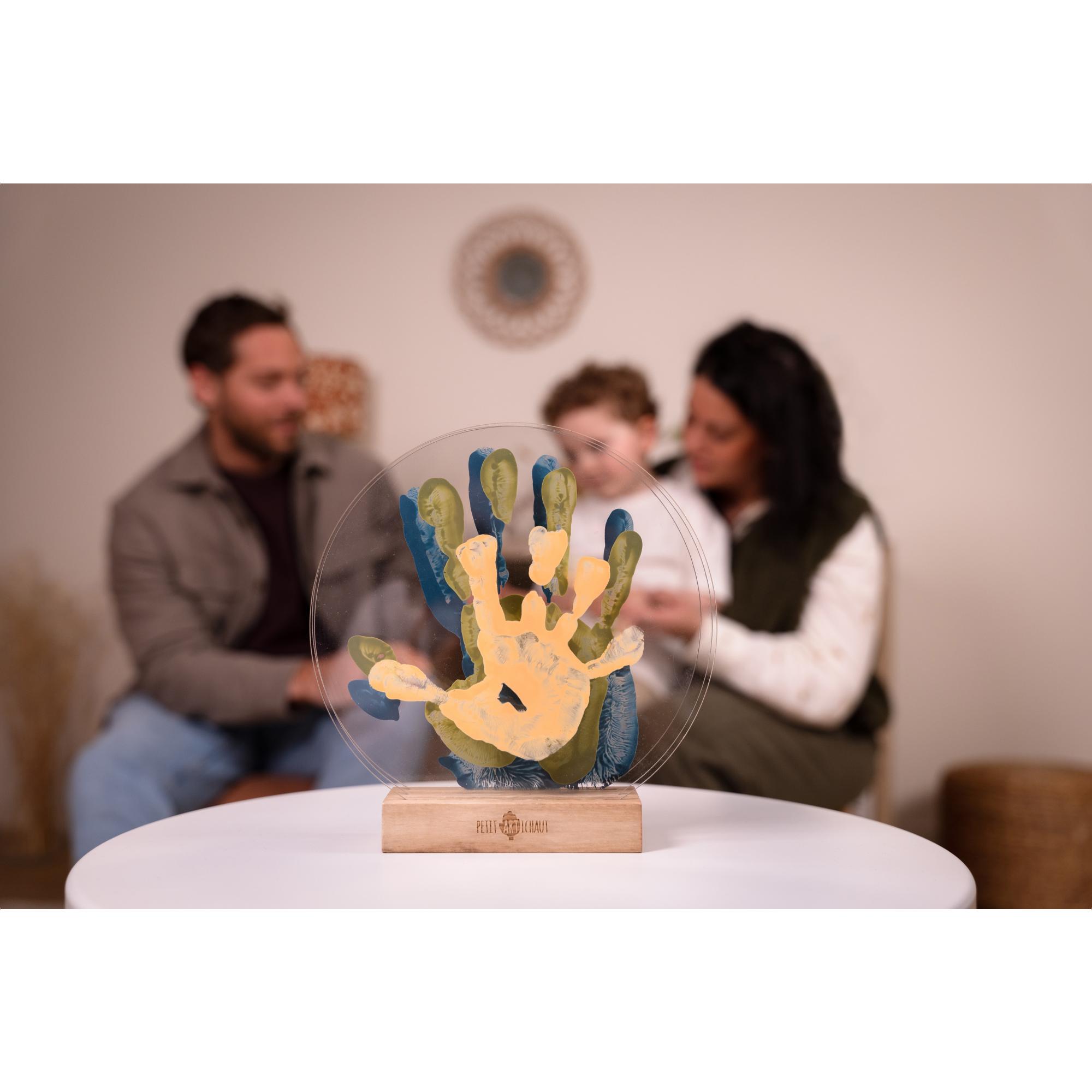 Metacrilato Impressões de Mãos Familiares para 5 Mãos Natural-9