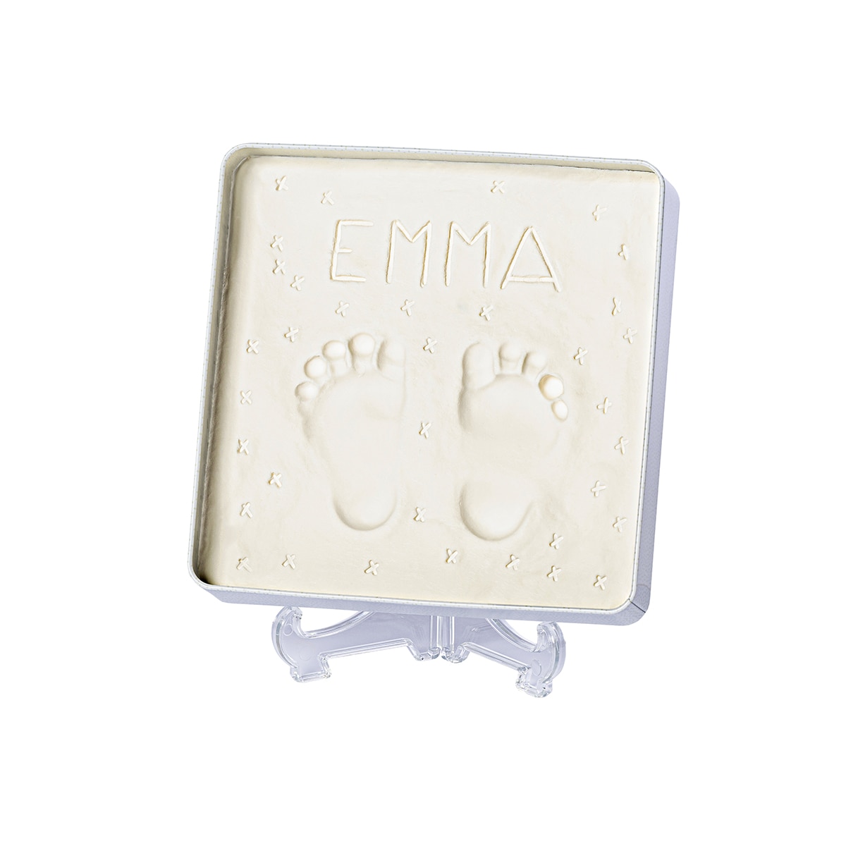 Imagem 0 de Caixa Quadrada Decorada Pegadas de Bebé