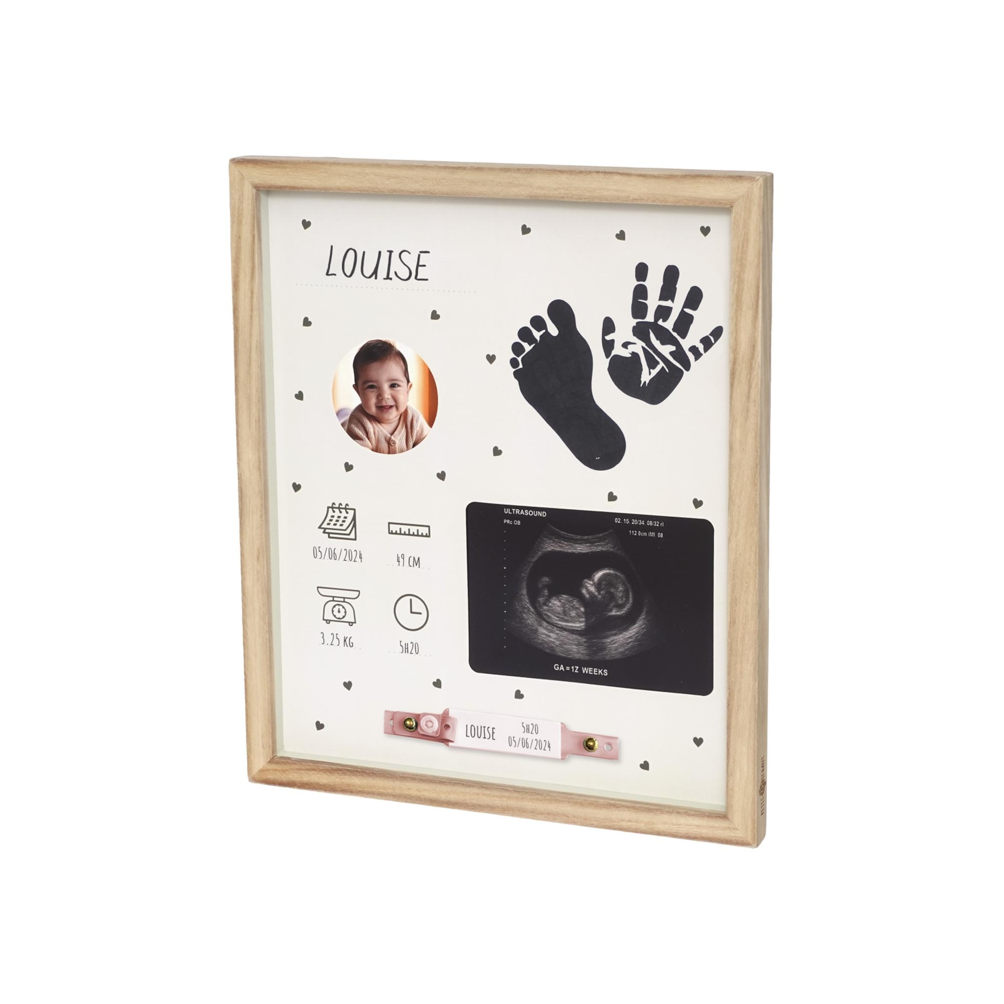 Quadro de Nascimento para Pegada, Fotografia e Pulseira do Hospital Natural-3