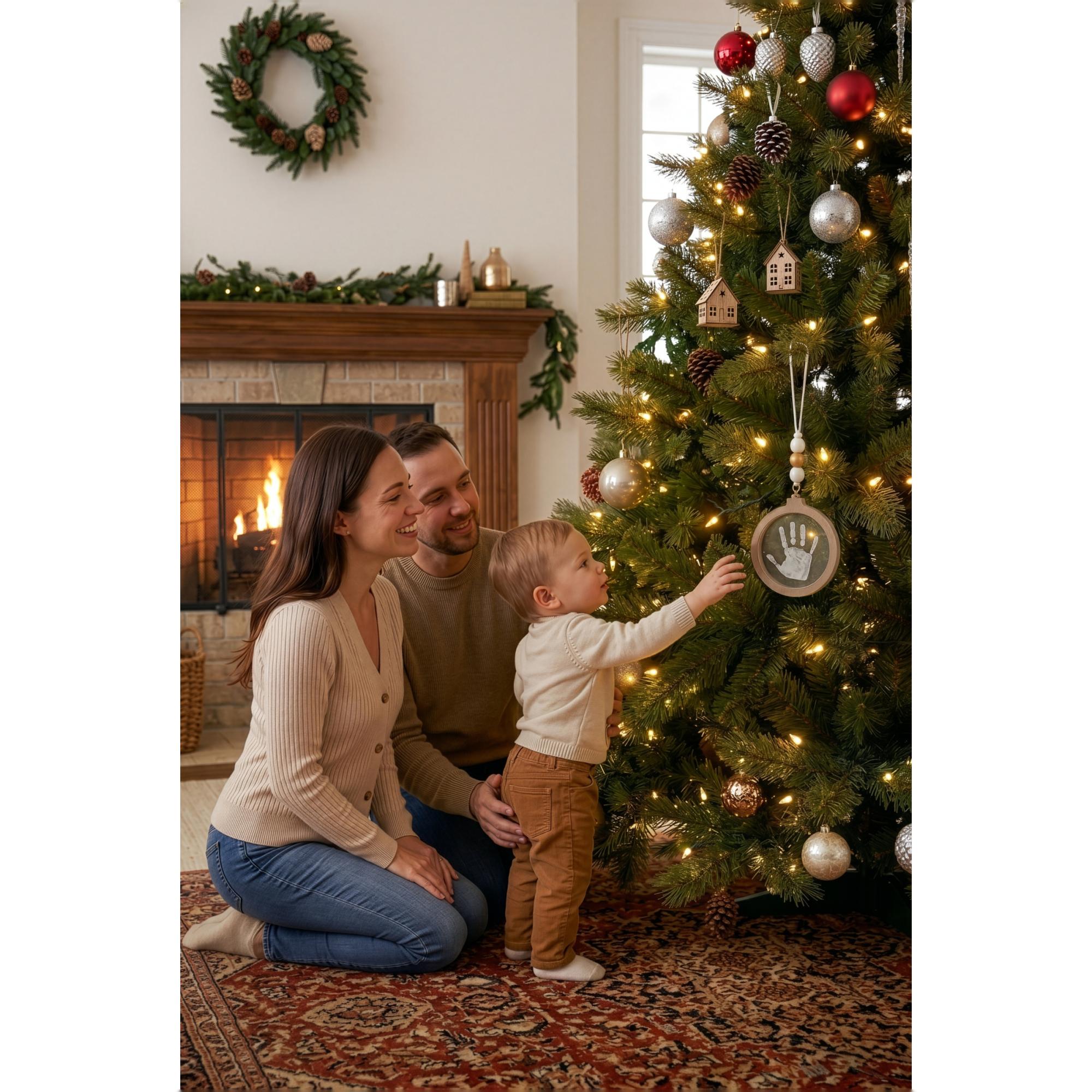 Imagen 7 de Adorno navidad personalizada Petit Artichaut con huella - Natural Natural