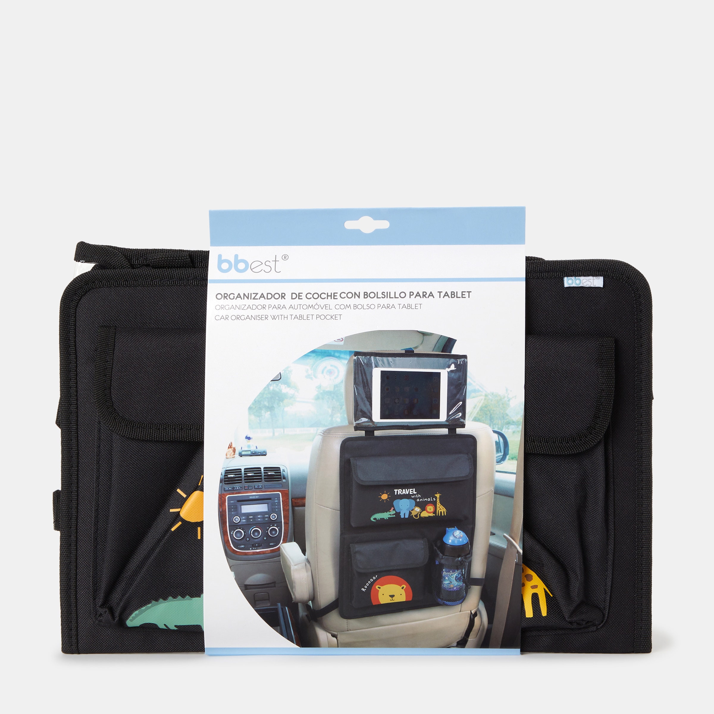 Organizador para Carro com Bolso para Tablet Preto-4
