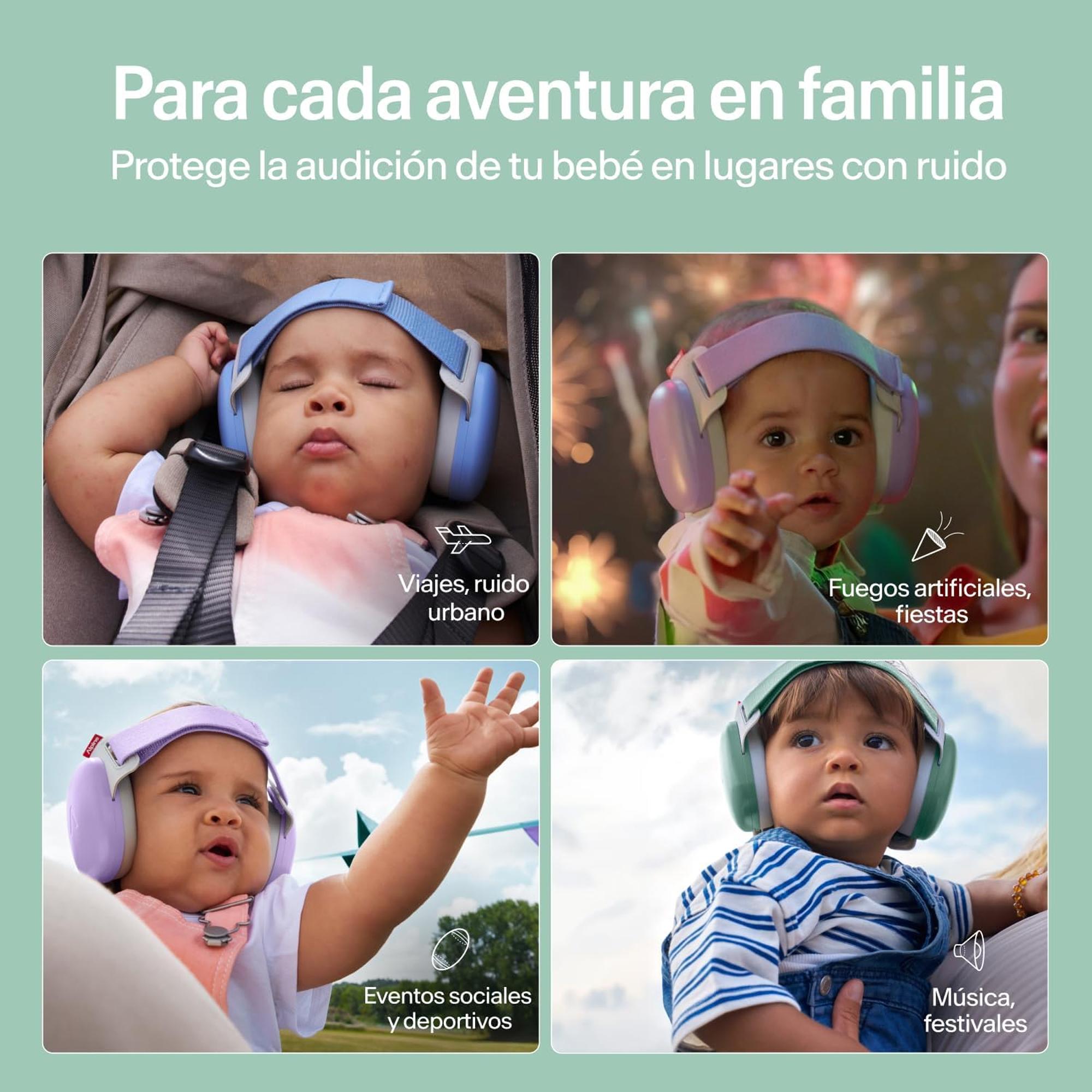 Auriculares de protección auditiva Alpine hasta los 4 años - Verde Agua Verde Agua-8