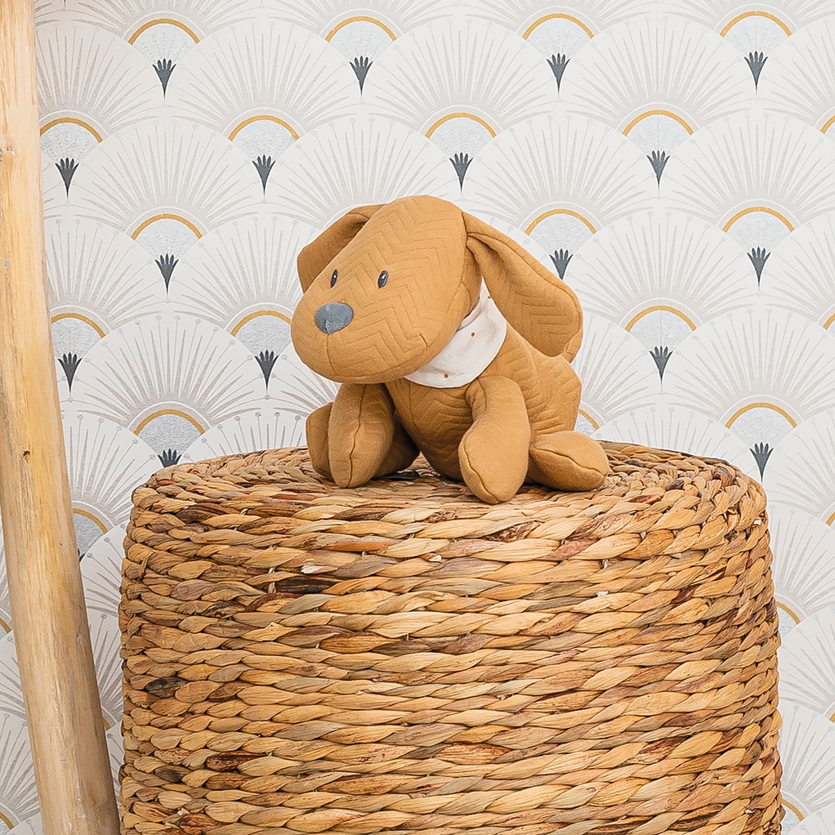 Peluche jacquard perrito Charlie Nattou caramelo Caramelo-5