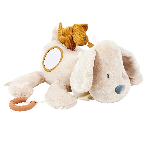 Peluche con actividades Nattou vainilla y caramelo