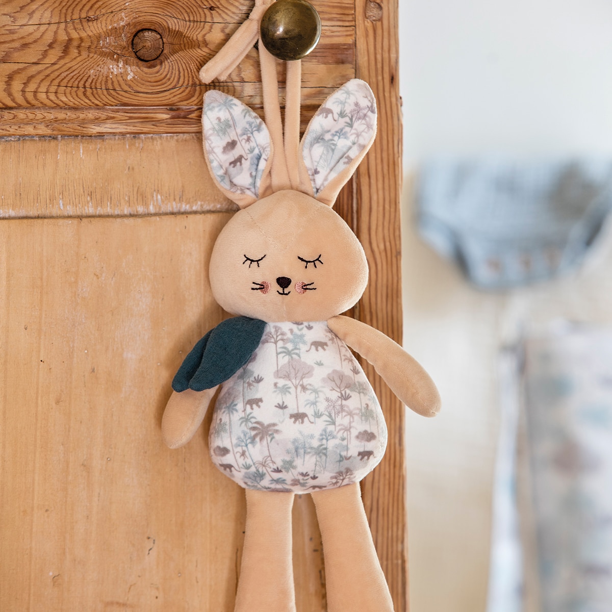 Peluche Coelho Musical Mr&Mrs Rabbit Verde Água-6
