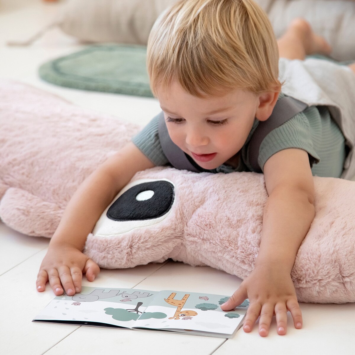 Peluche Grande Croco Happy Clouds Rosa-3