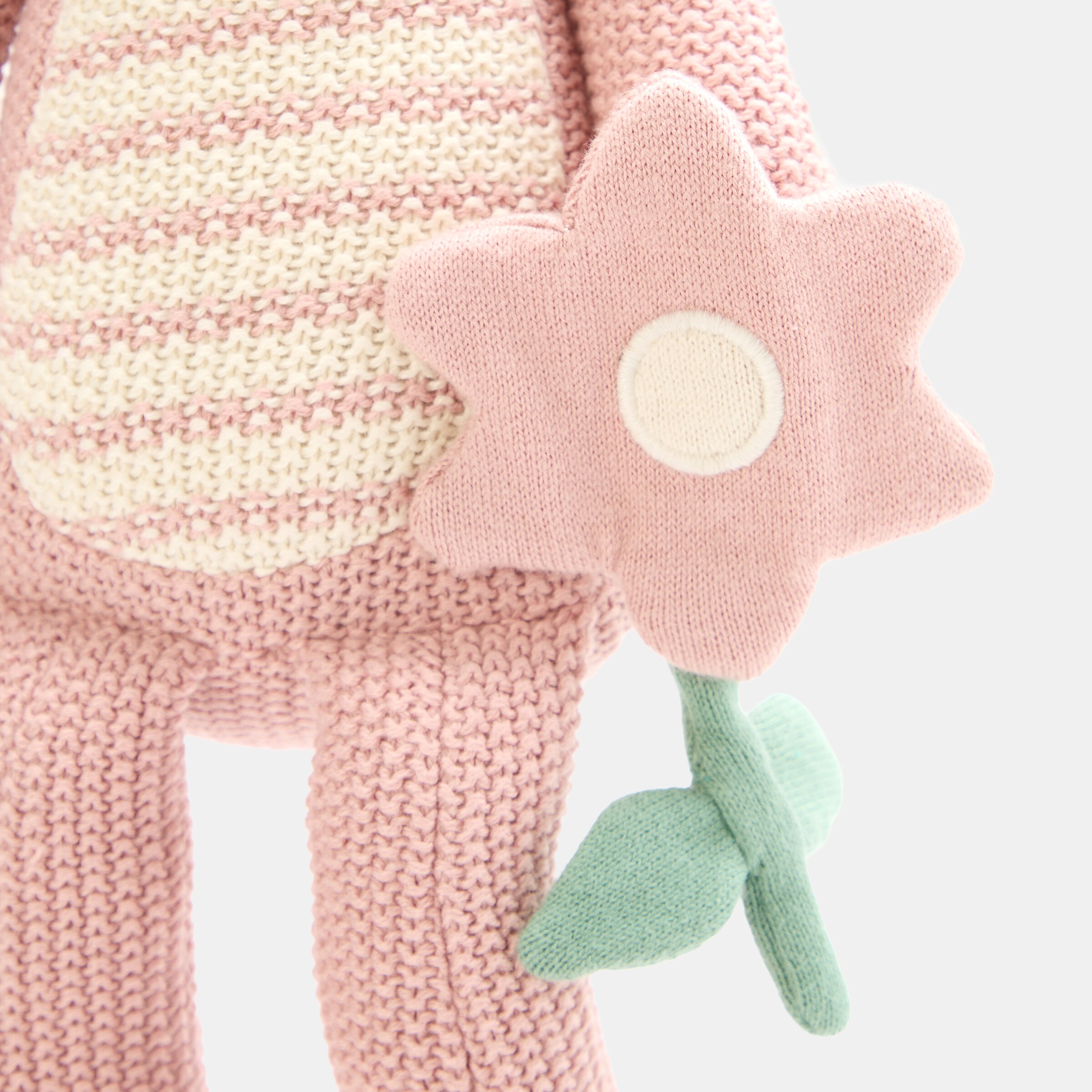 Peluche de apego de tricot Cotton Juice Baby Home - Oso Rosa antiguo-2