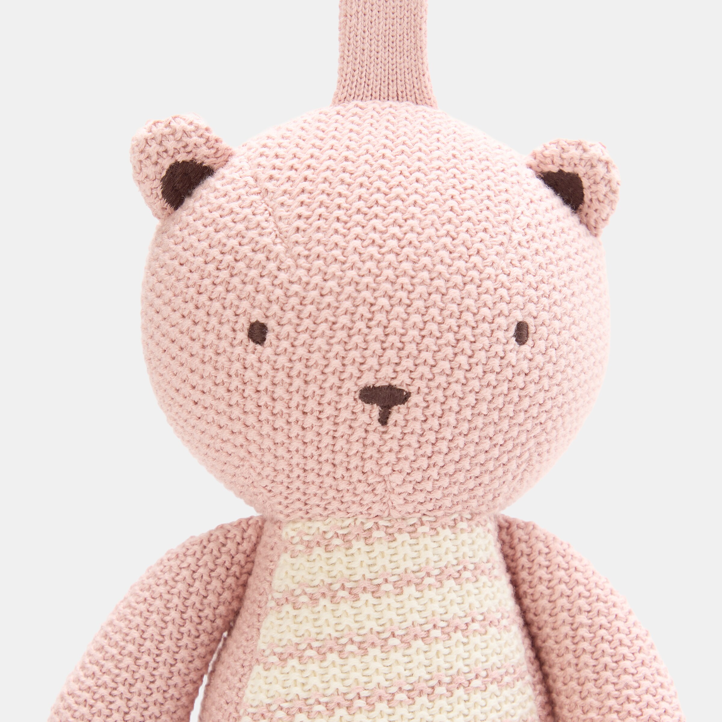 Peluche de apego de tricot Cotton Juice Baby Home - Oso Rosa antiguo-3