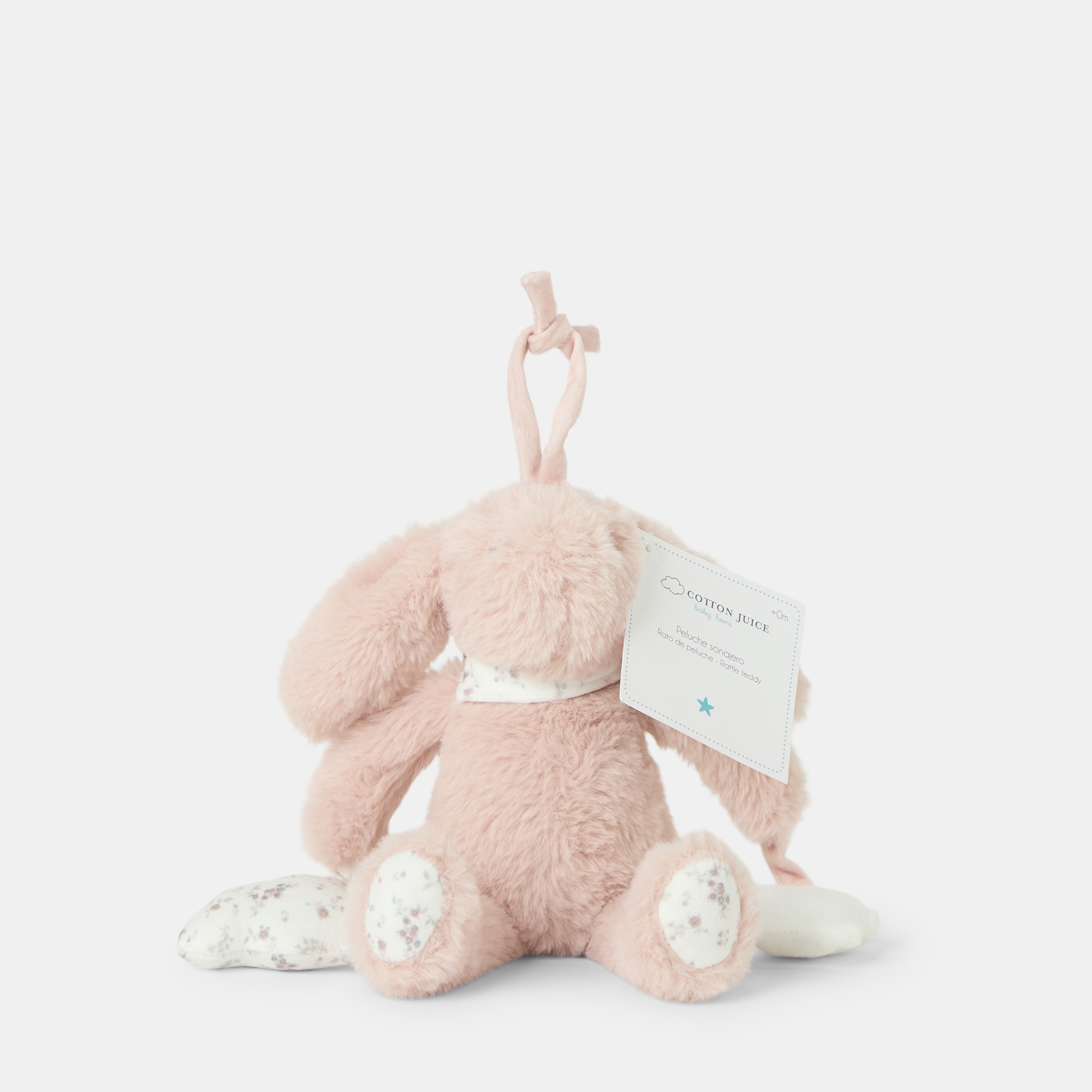 Peluche sonajero Cotton Juice Baby Home conejo Rosa-4
