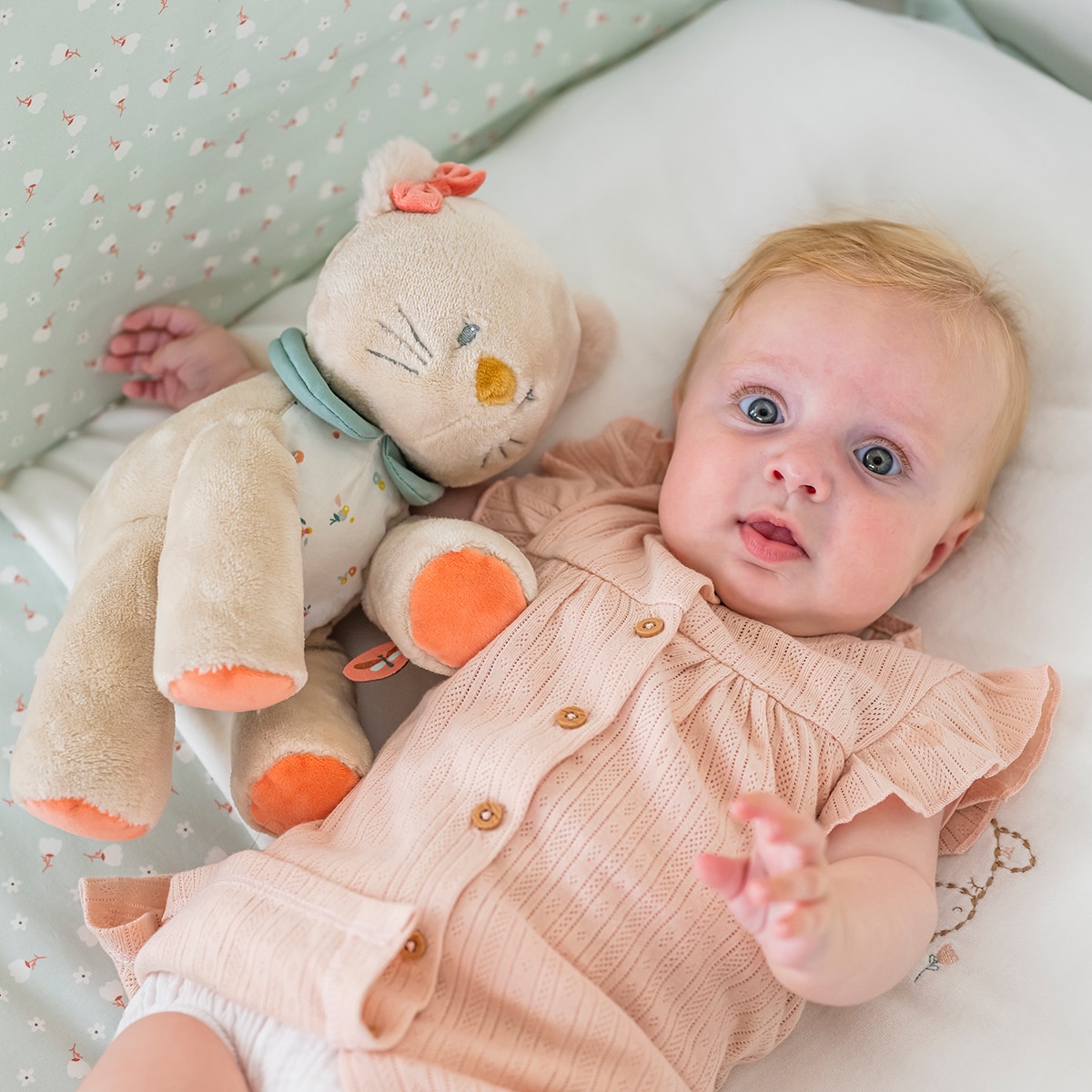 Peluche gato Nattou 20cm colección Mila, Zöe & Lana Beige-6