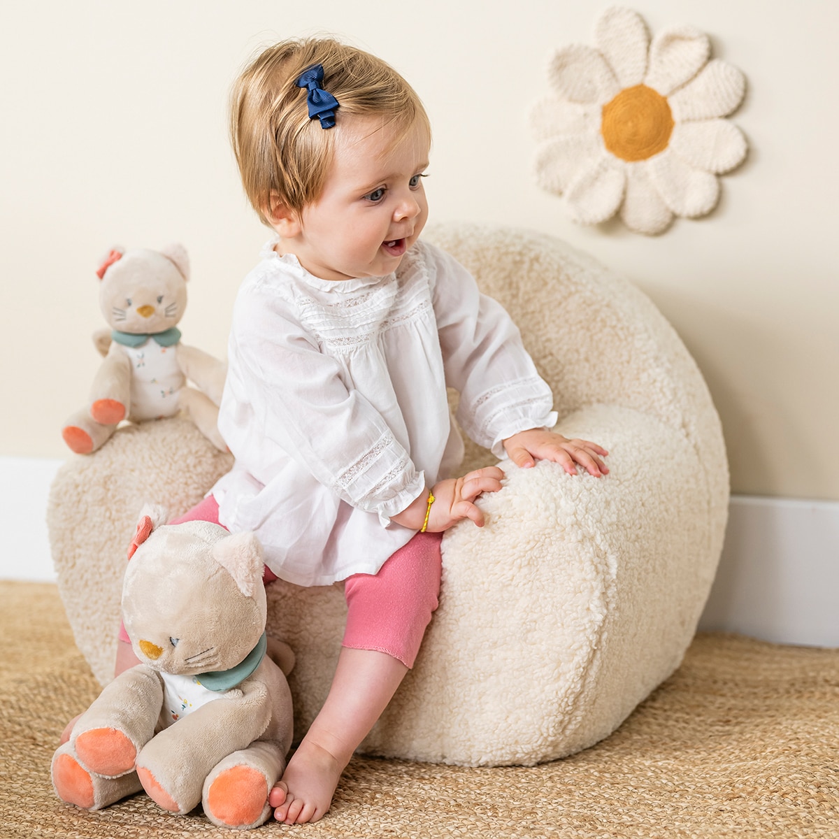Peluche gato Nattou 20cm colección Mila, Zöe & Lana Beige-9