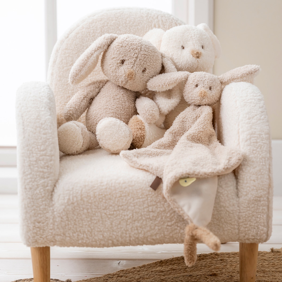 Peluche conejo Nattou blandito colección Teddy Beige-3