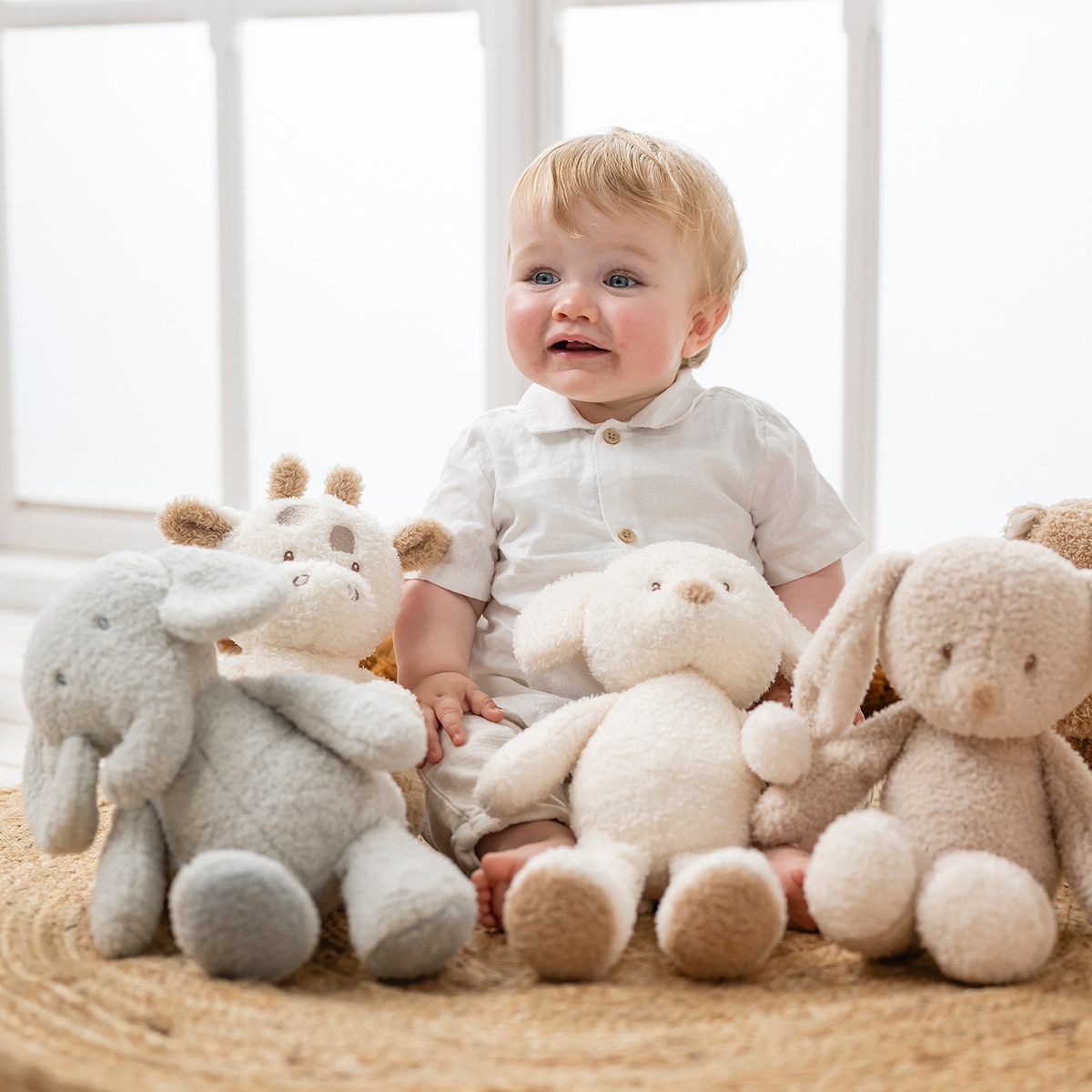 Peluche conejo Nattou blandito colección Teddy Beige-5