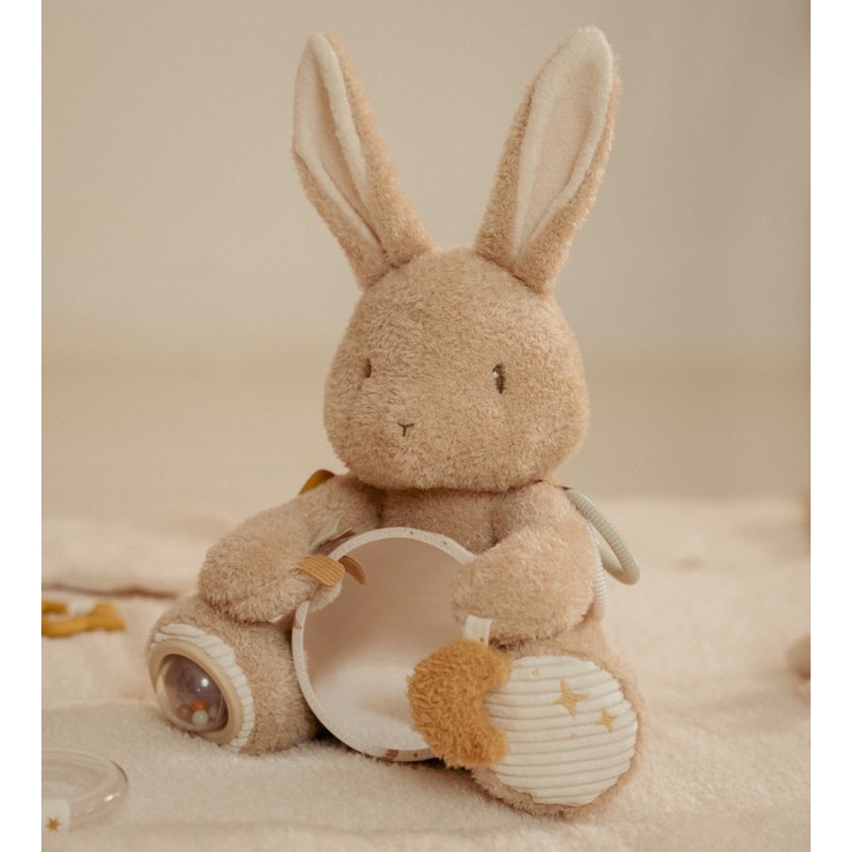 Peluche coelho de atividades Little Dutch 25 cm Newborn Naturals Bege Serra-3