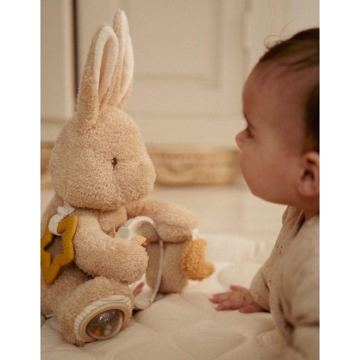 Peluche coelho de atividades Little Dutch 25 cm Newborn Naturals Bege Serra-6