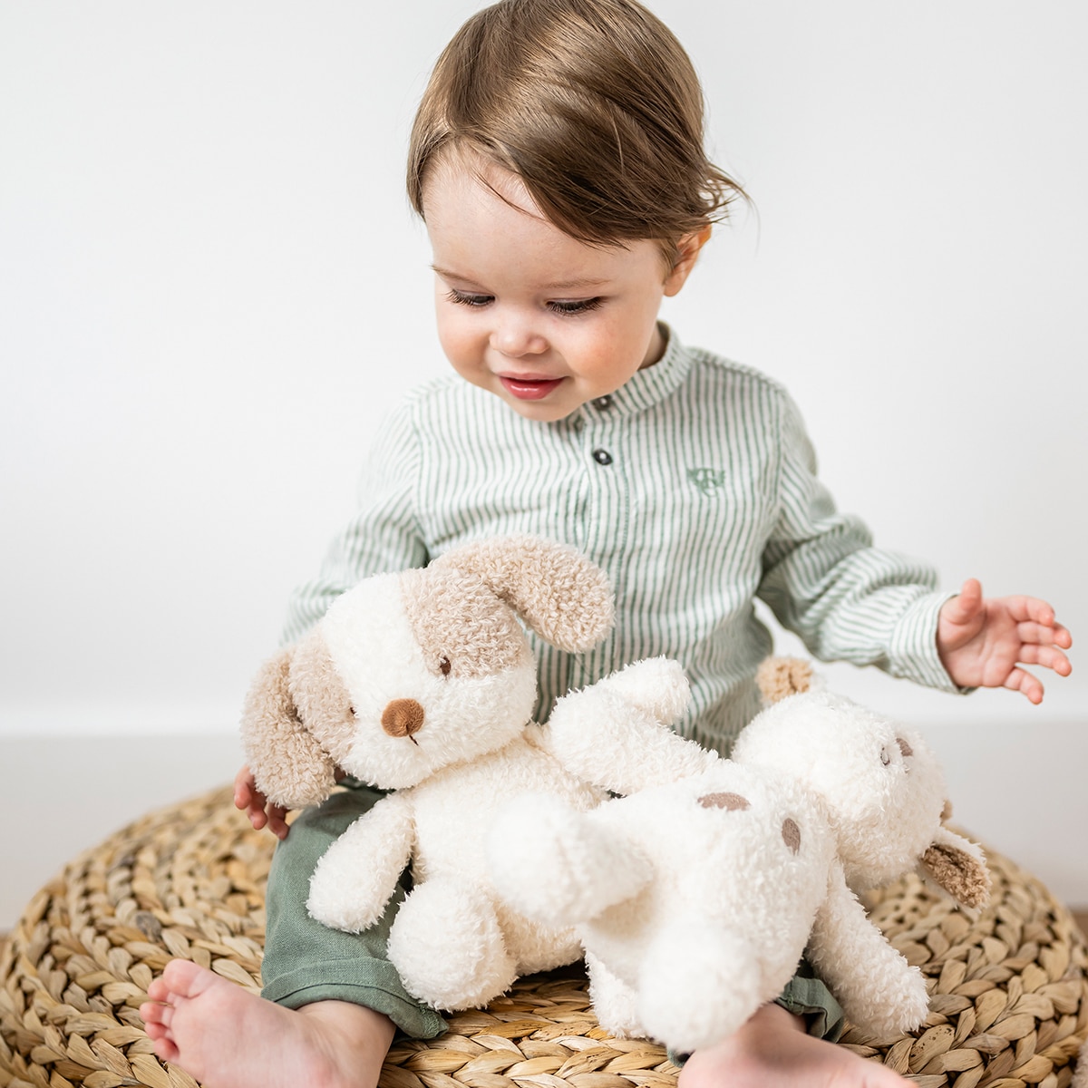 Peluche perrito Nattou blandito 24cm colección Teddy Crudo-4