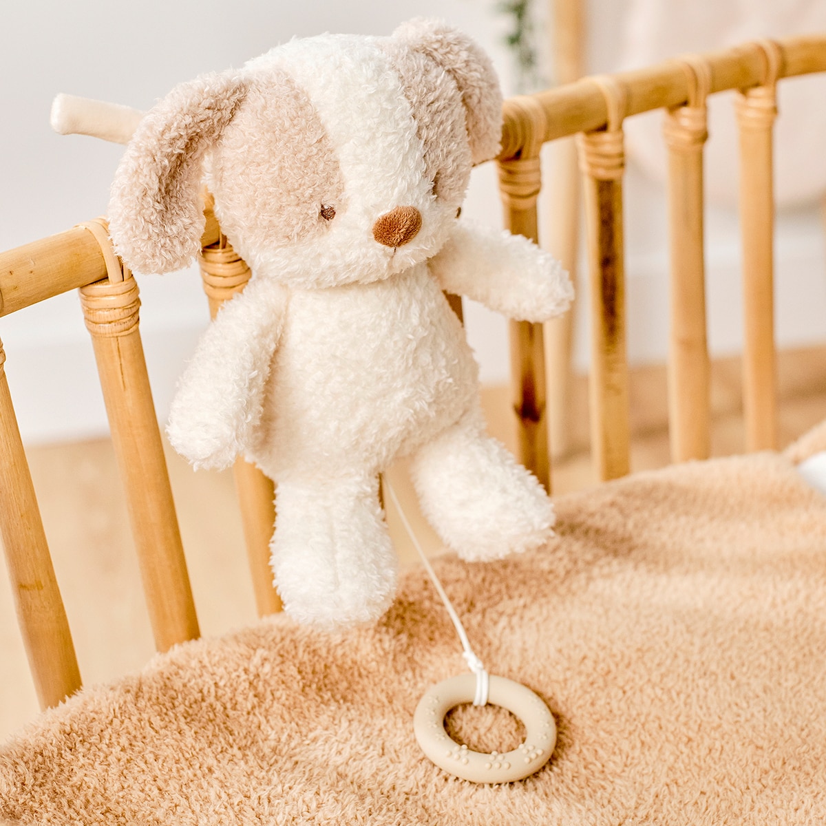 Peluche musical Nattou perrito bebe 24cm colección Teddy Crudo-5