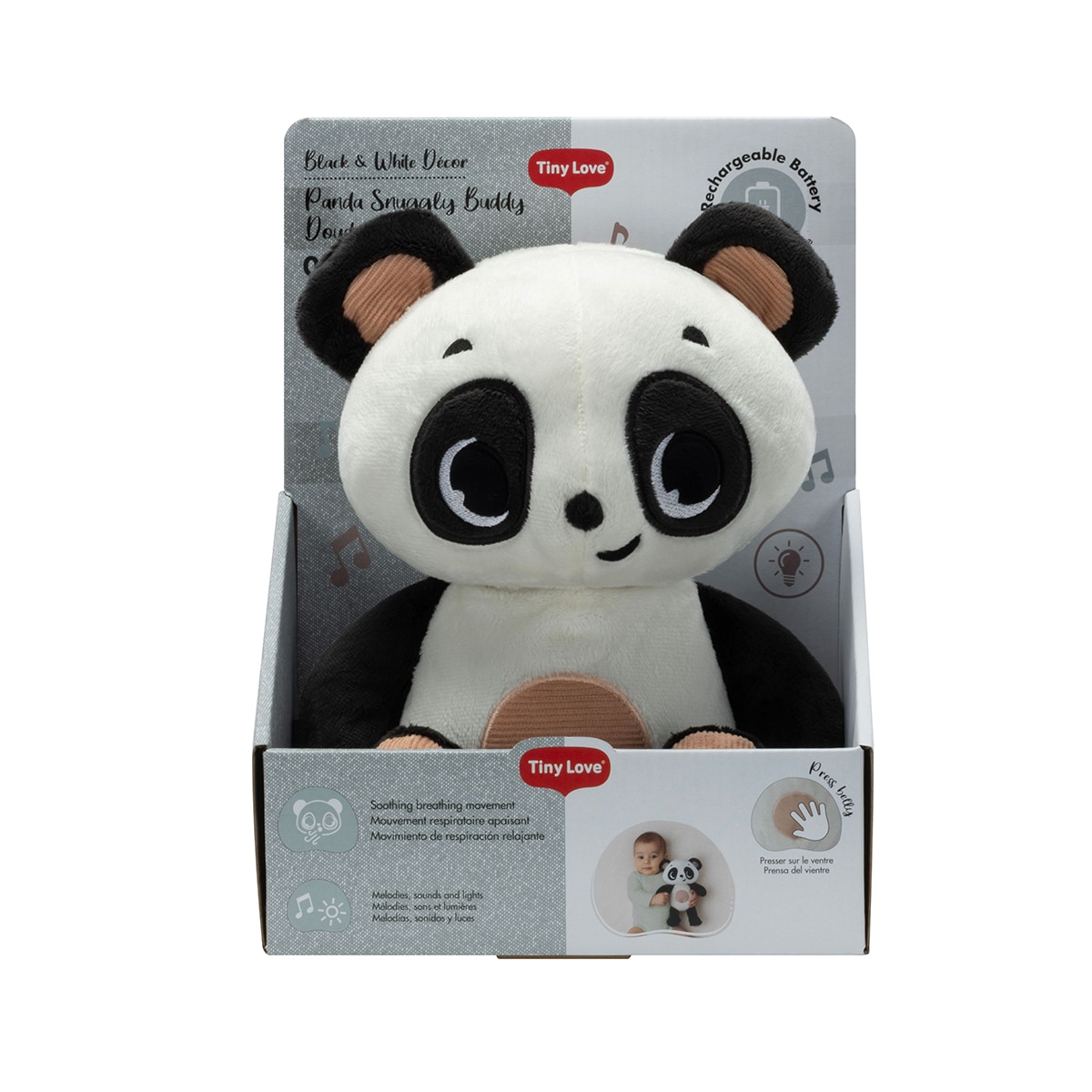 Peluche de Companhia Snuggly Buddy com Luz e Som Tranquilizante Branco-4