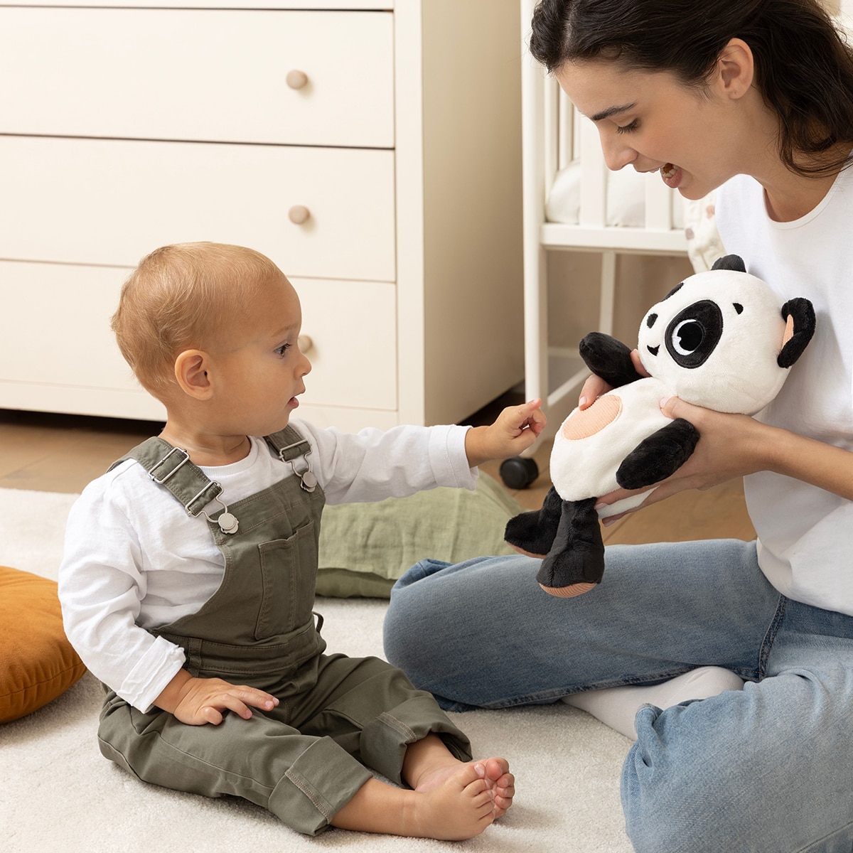 Peluche de Companhia Snuggly Buddy com Luz e Som Tranquilizante Branco-6