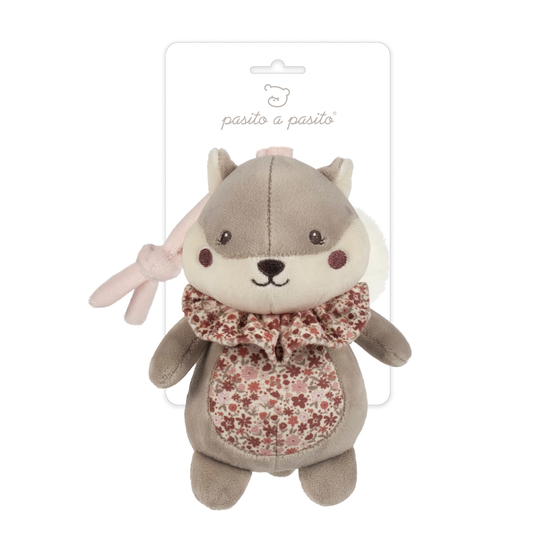 Peluche Musical Esquilo 20 cm Coleção Cherry Vermelho/Grená-4