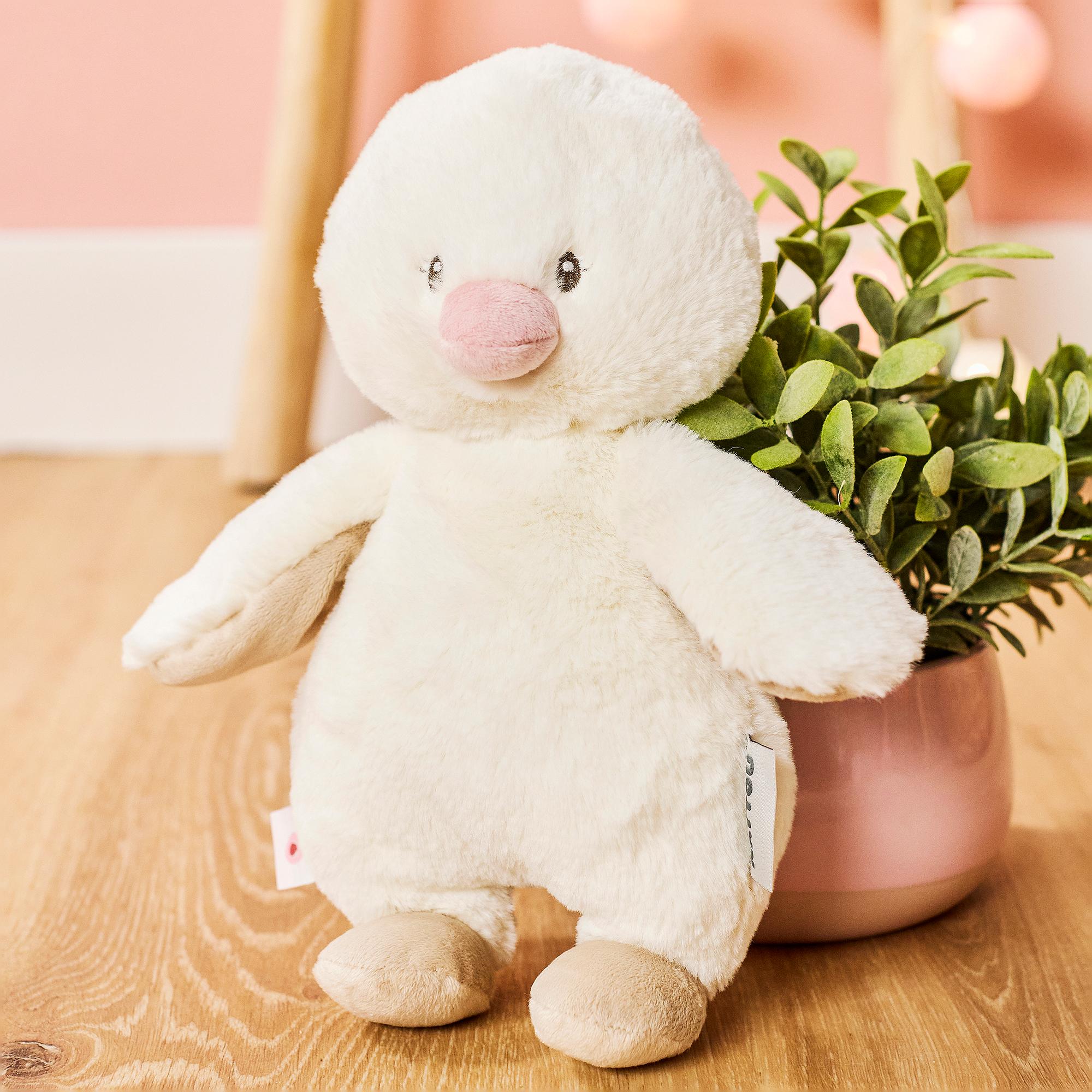 Peluche patito Nattou 30cm colección Fan Fan Blanco-2