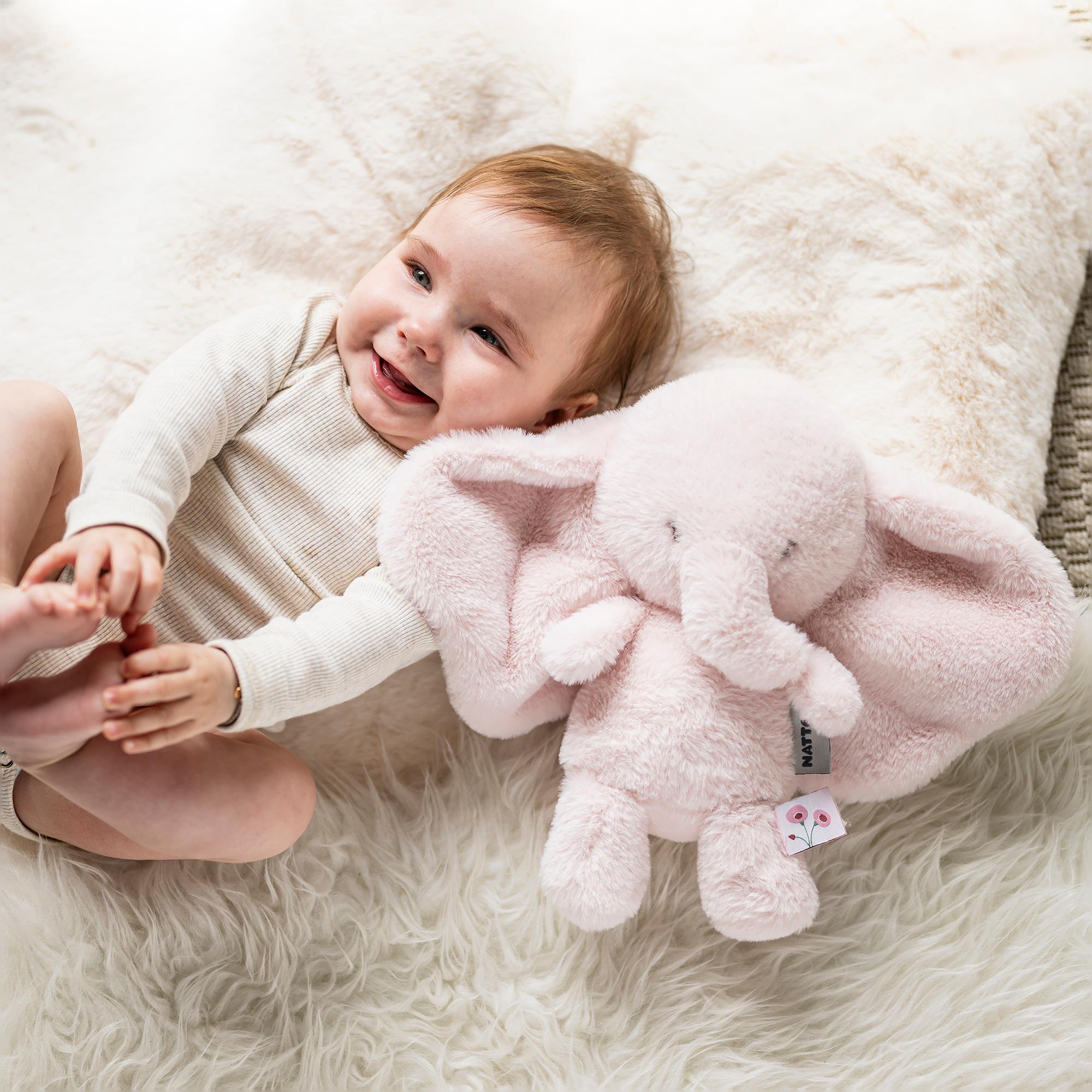 Imagen 7 de Peluche elefante Nattou 30cm colección Fan Fan Rosa claro