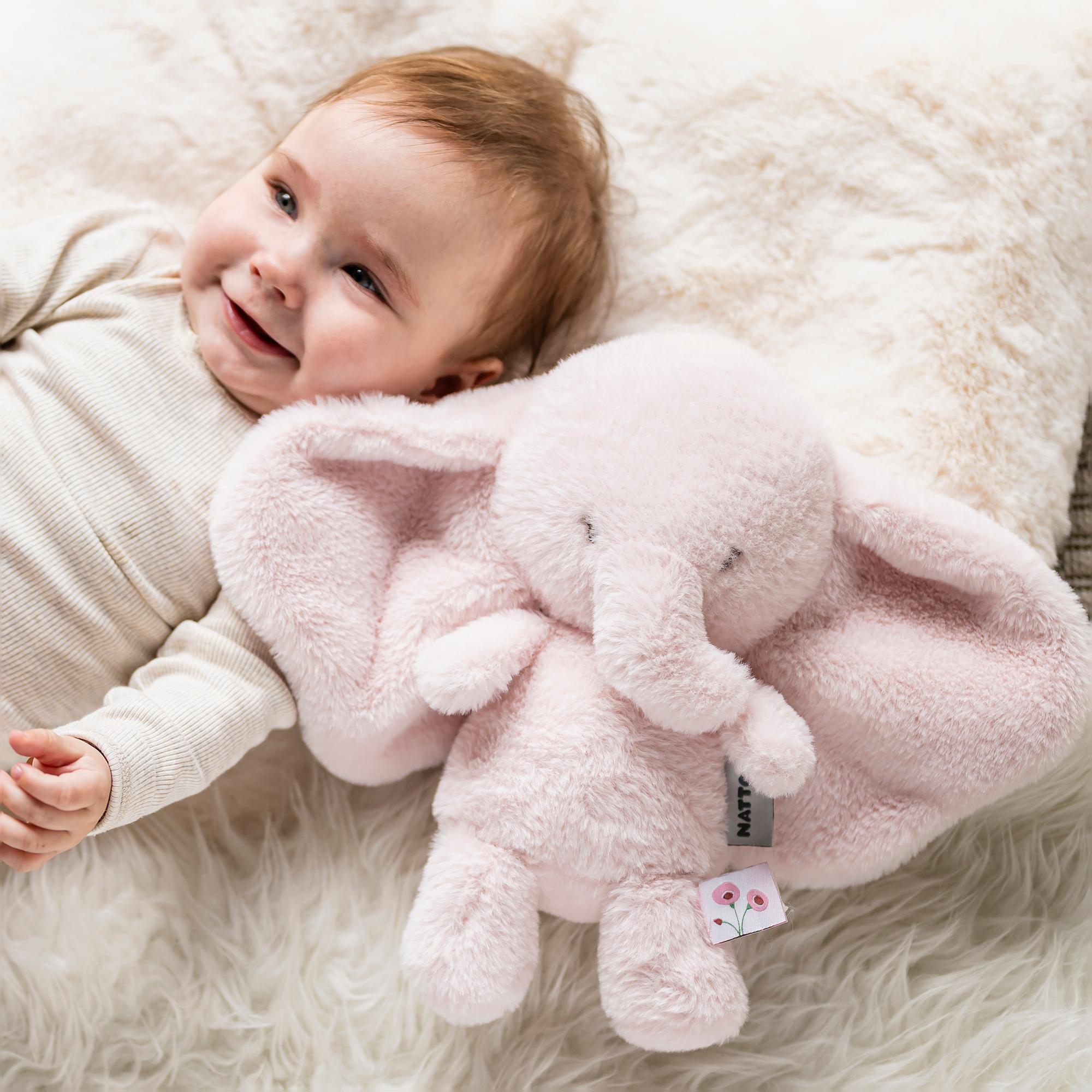 Imagen 8 de Peluche elefante Nattou 30cm colección Fan Fan Rosa claro