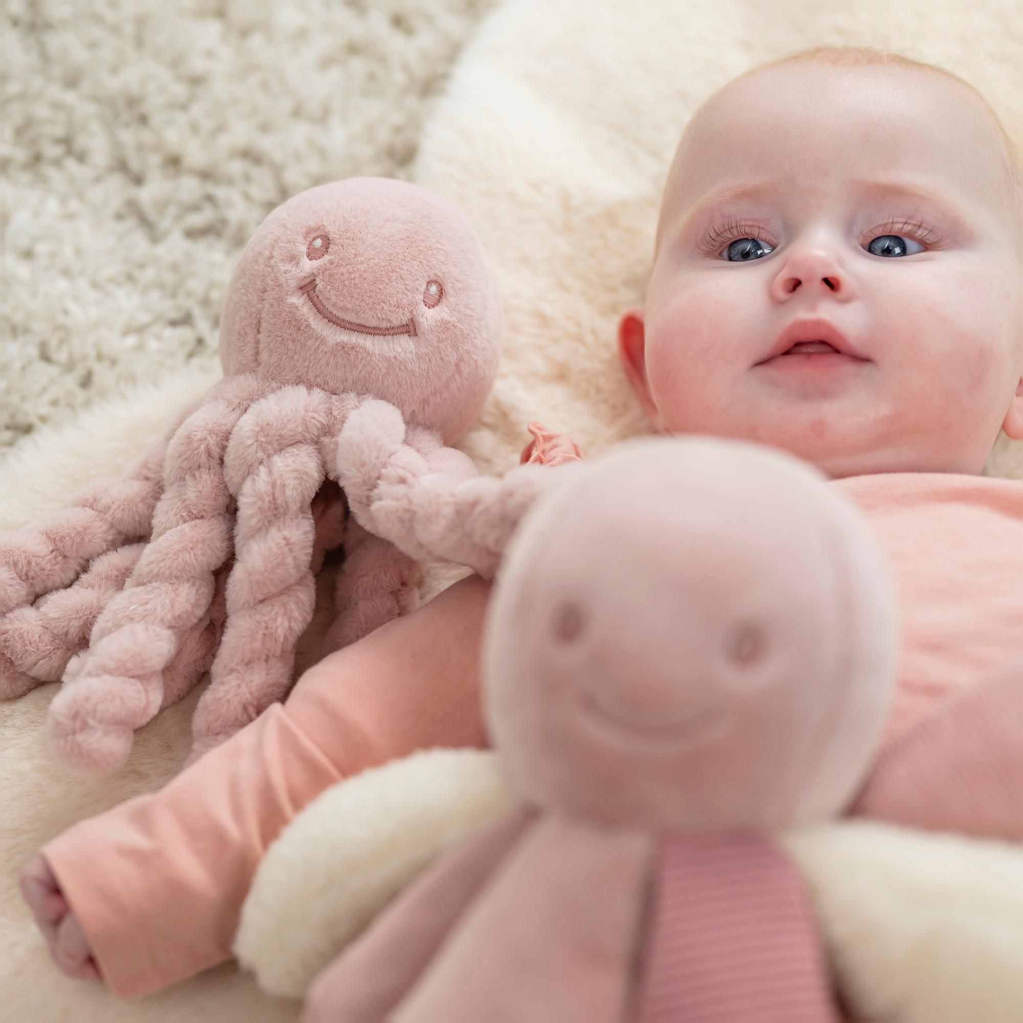 Peluche pulpo mini Nattou colec. Lapidou Rosa claro-2