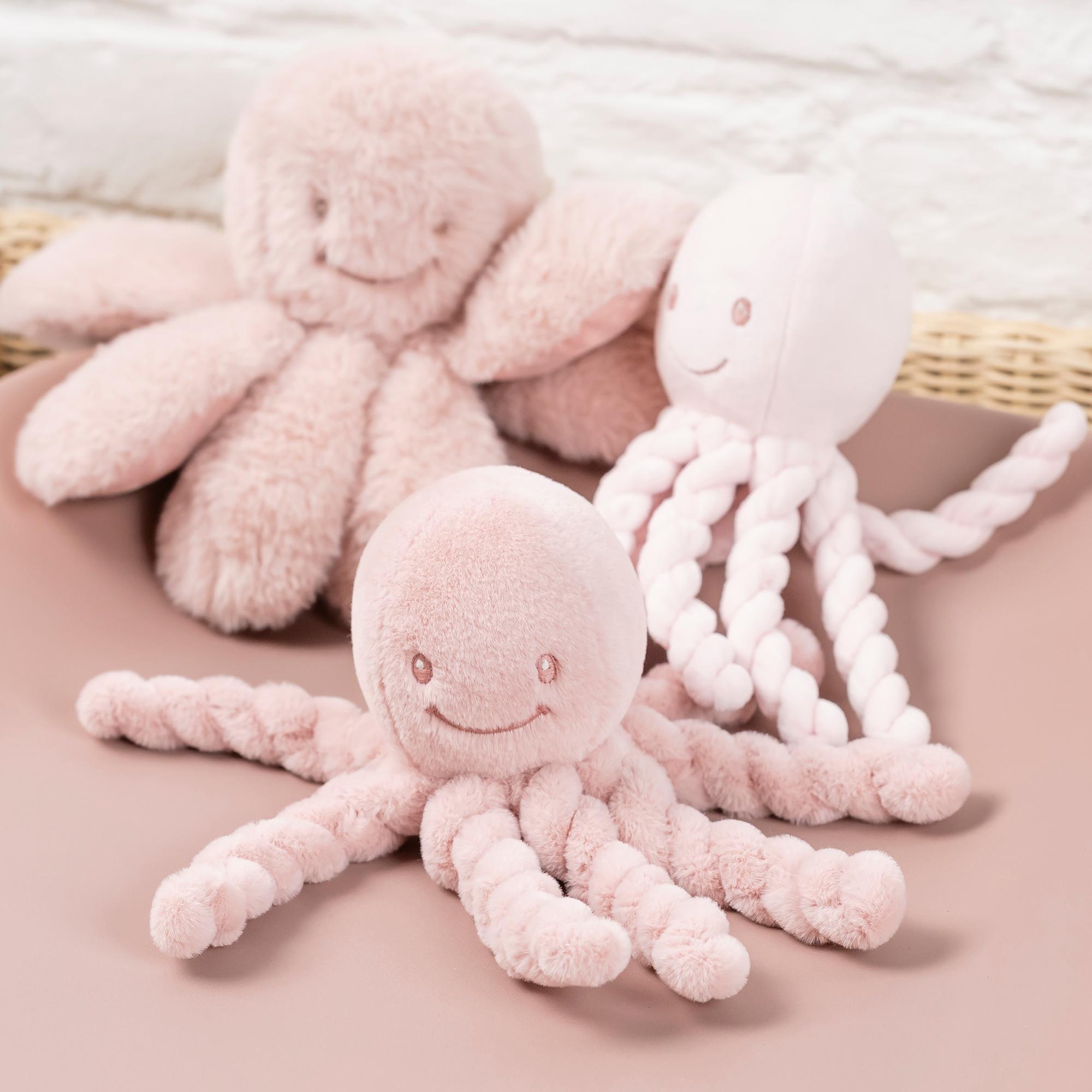 Peluche pulpo mini Nattou colec. Lapidou Rosa claro-3