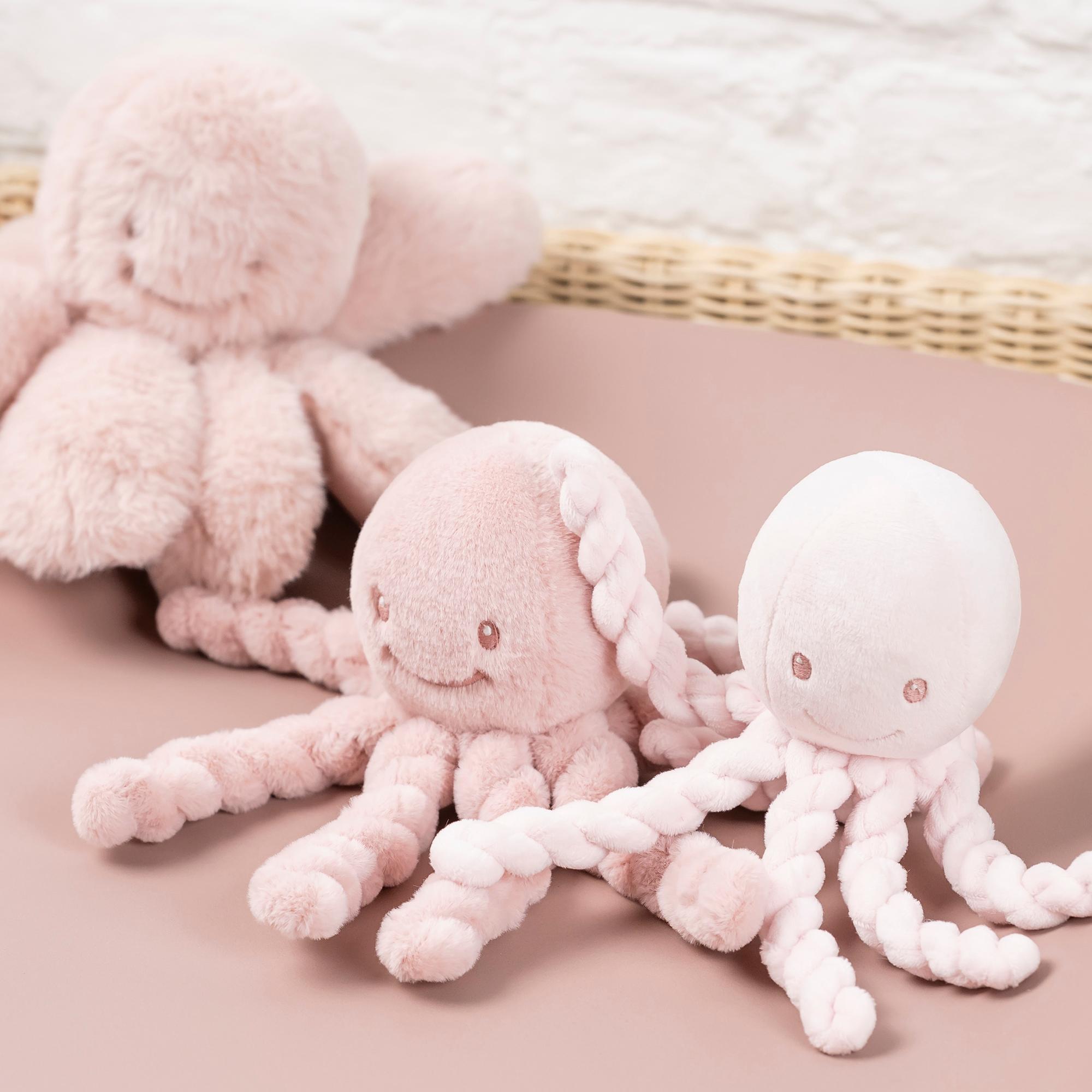 Peluche pulpo mini Nattou colec. Lapidou Rosa claro-4