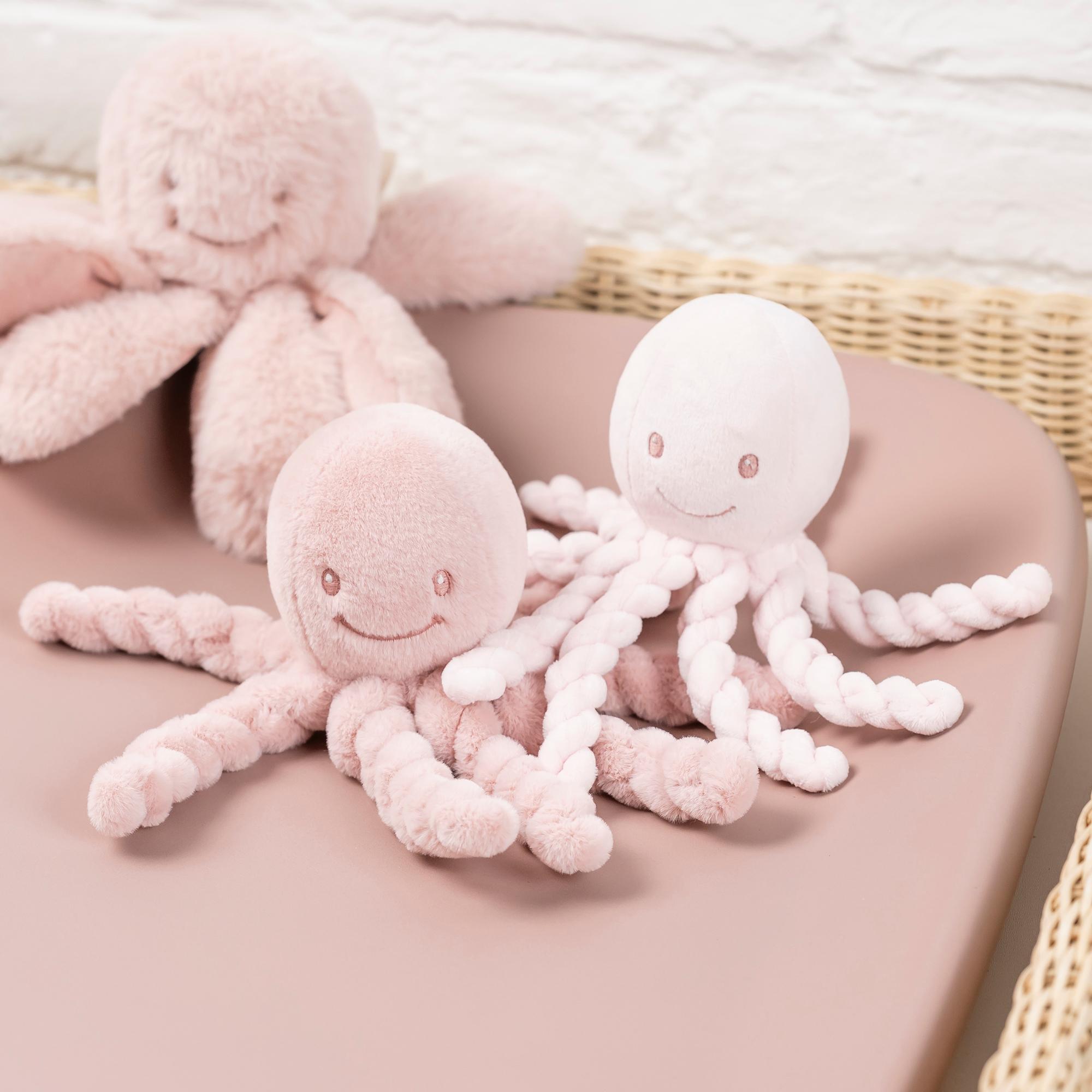 Peluche pulpo mini Nattou colec. Lapidou Rosa claro-5