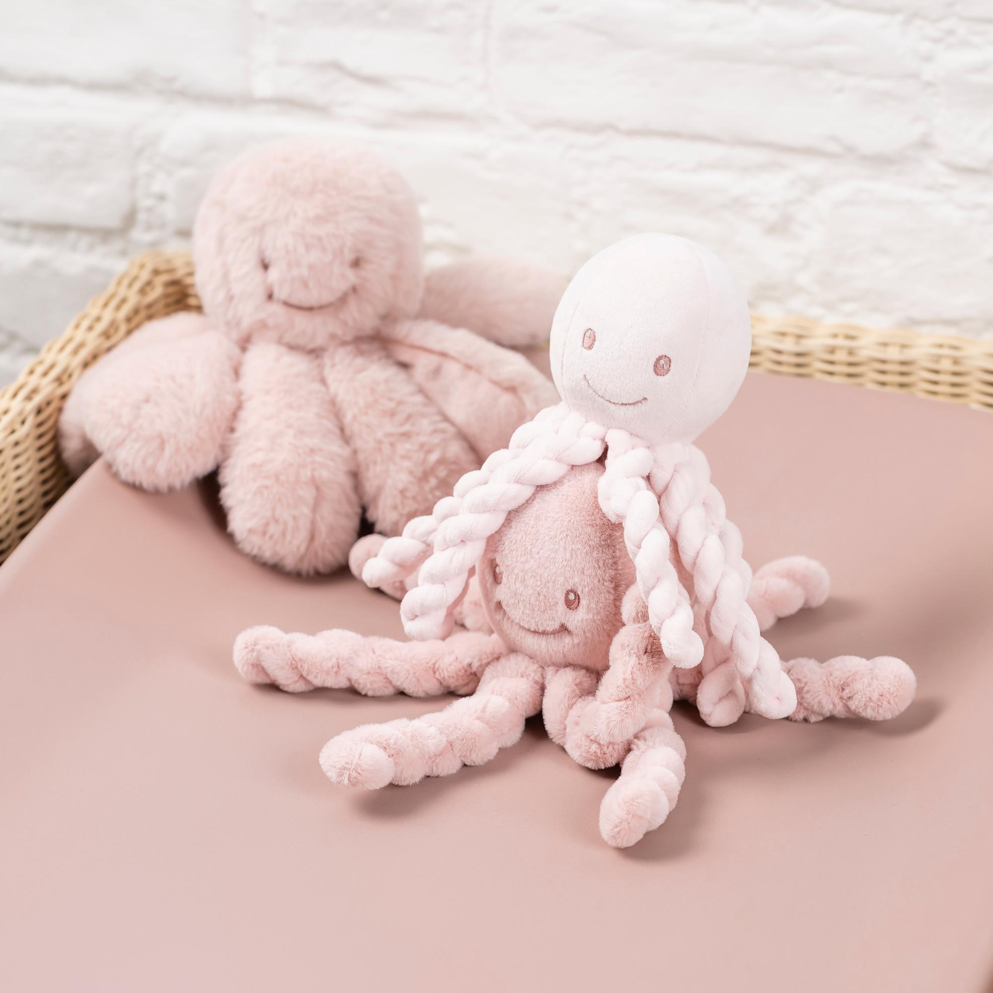 Peluche pulpo mini Nattou colec. Lapidou Rosa claro-6